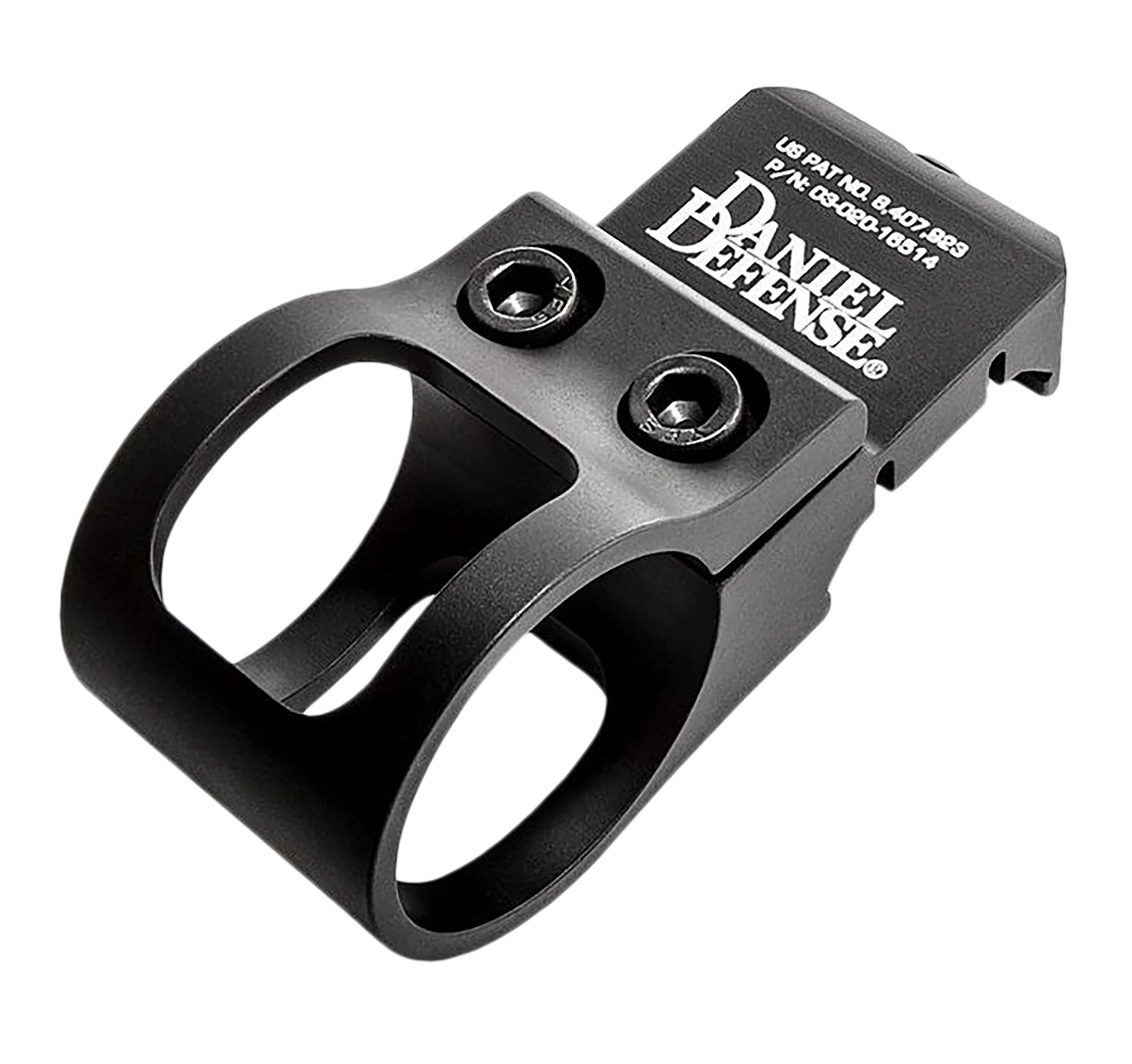 Daniel Defense Offset Flashlight Mount, 1-inch Ring, 6061-T6 Aluminum, Black Hardcoat, 0302016514