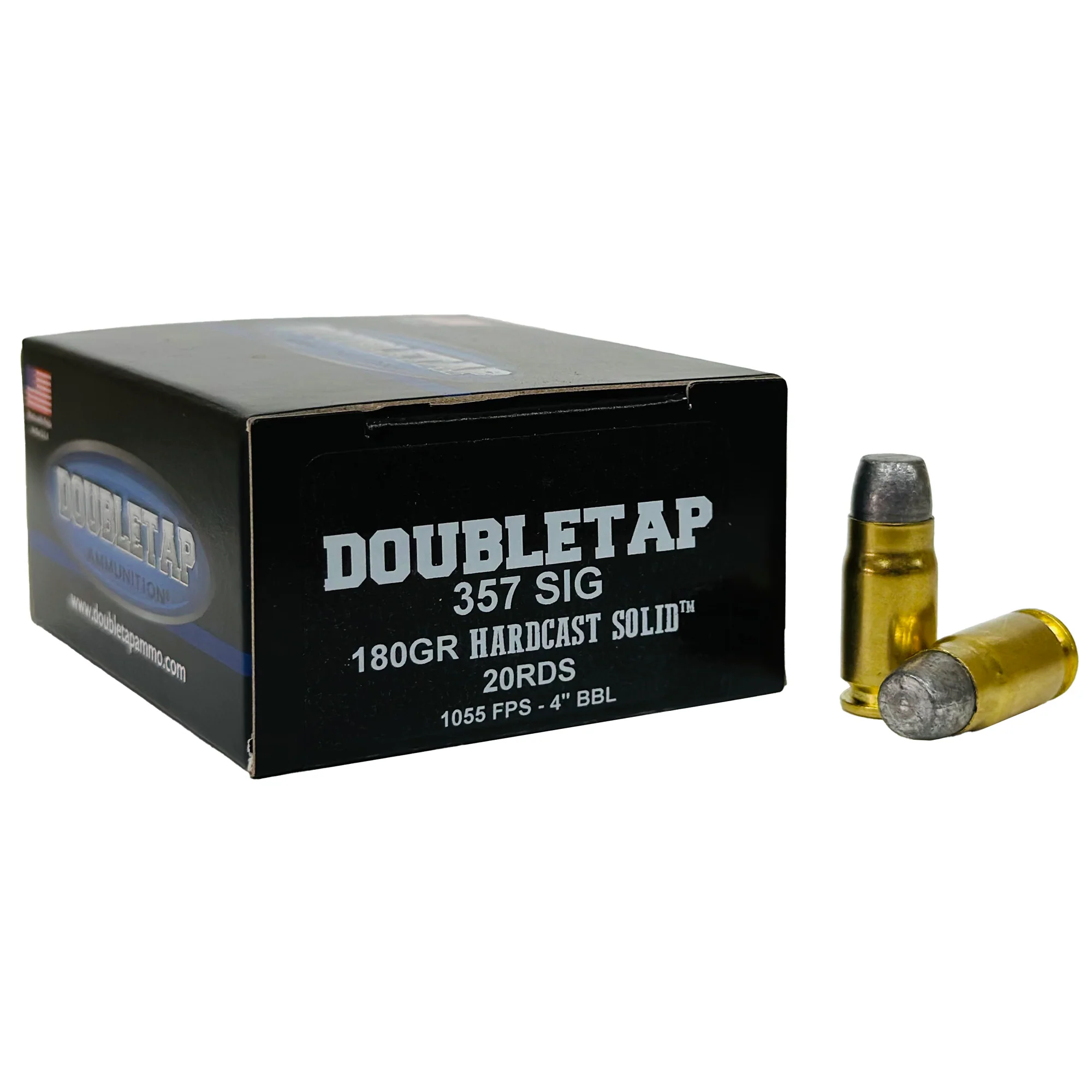 DoubleTap Ammunition .357 SIG 180gr Hardcast Solid WFNGC 20rd Box 357S180HC