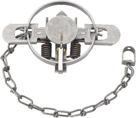 DUKE ANIMAL TRAPS Coil Spring Foot-Hold Trap #1 1/2, 4.75 in Jaw for Raccoon, Fox & Mink 0470