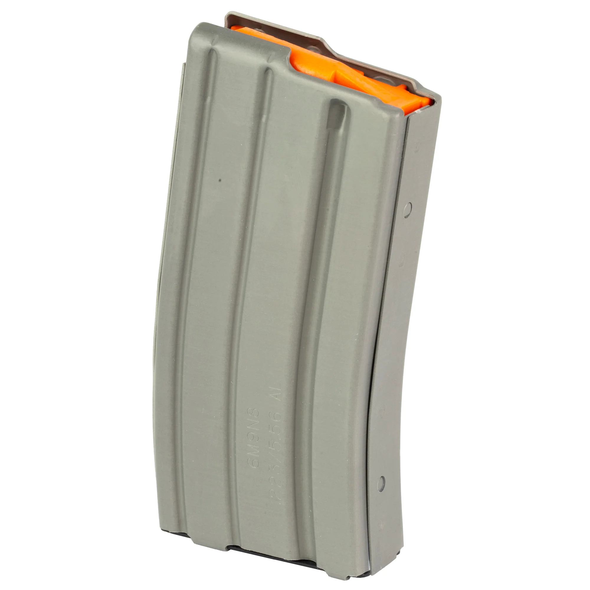 DURAMAG Speed 20-Round 5.56 NATO/.223 Aluminum AR-15 Magazine, Gray with Orange Follower 2023002178CPD - Image 2