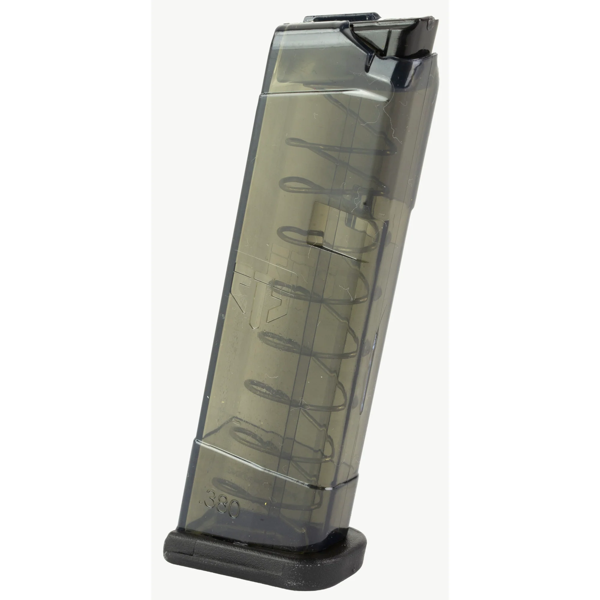 Elite Tactical Systems Glock 42 .380 ACP 9-Round Translucent Carbon Smoke Magazine SMK-GLK-42-9 - Image 2