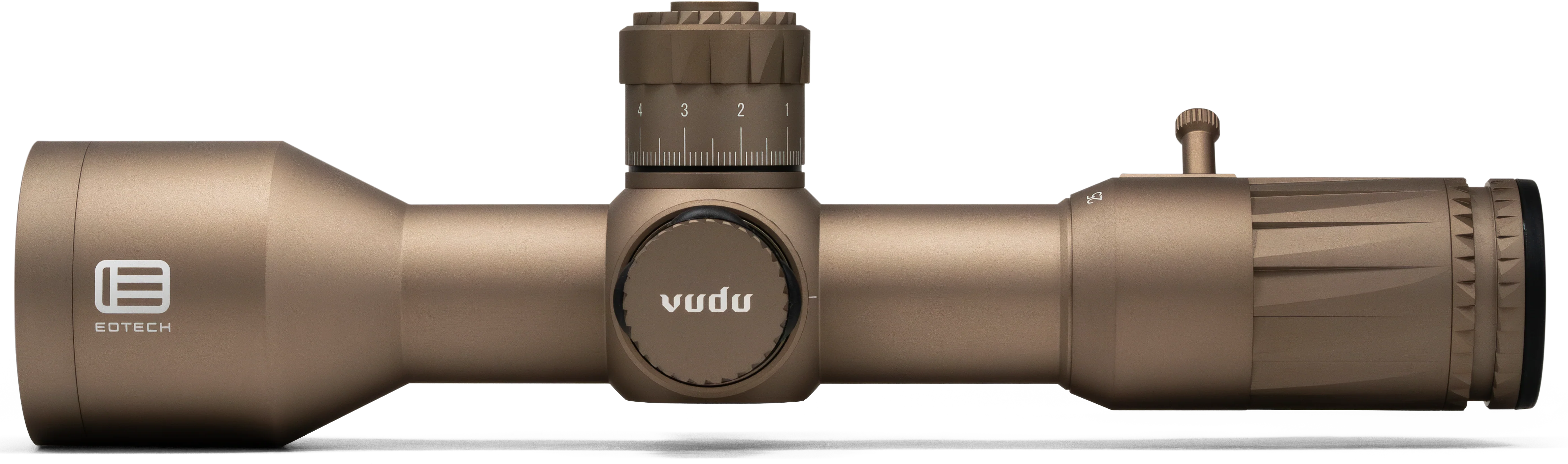 Eotech Vudu 5-25x50 Riflescope, Tan, First Focal Plane MD4 MOA Reticle, 34mm Tube, VDU5-25MD4TAN