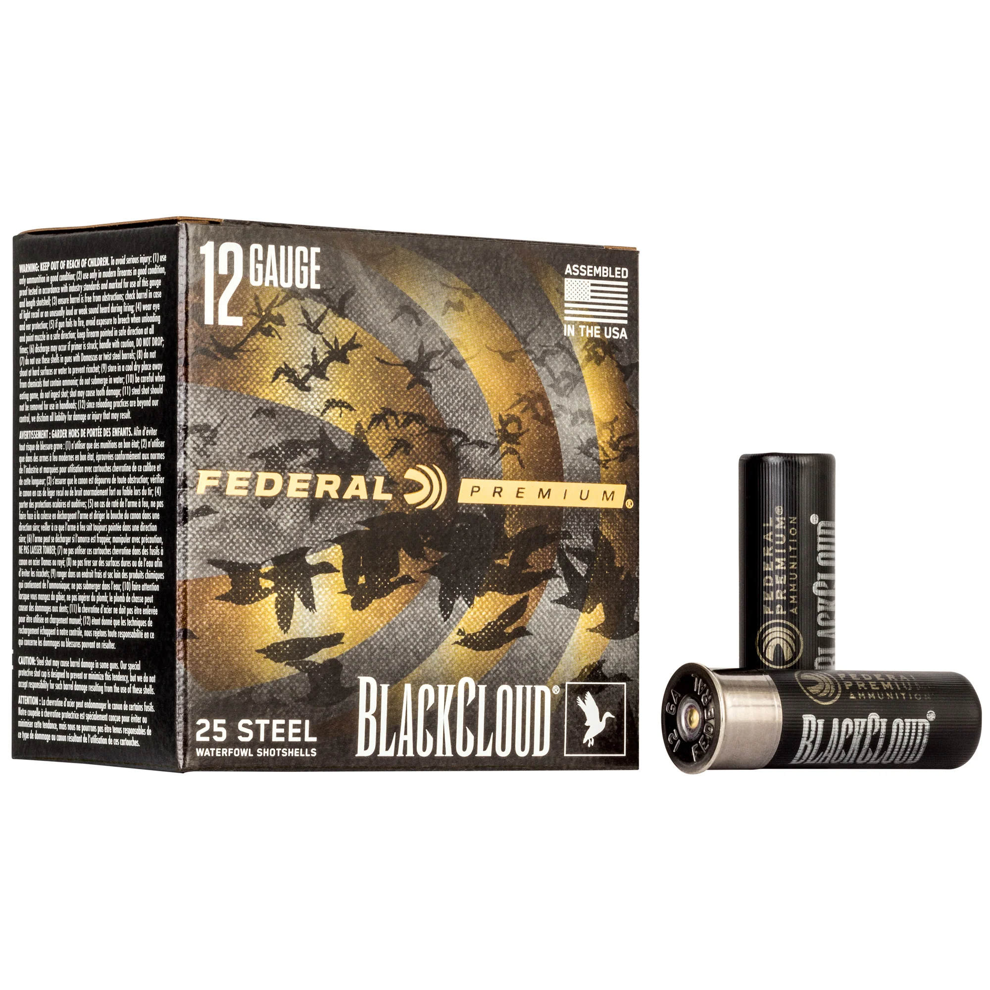 Federal Black Cloud FS Steel 12 Gauge 3-Inch #3 Shot Waterfowl Shotshells 25-Round PWBX1423
