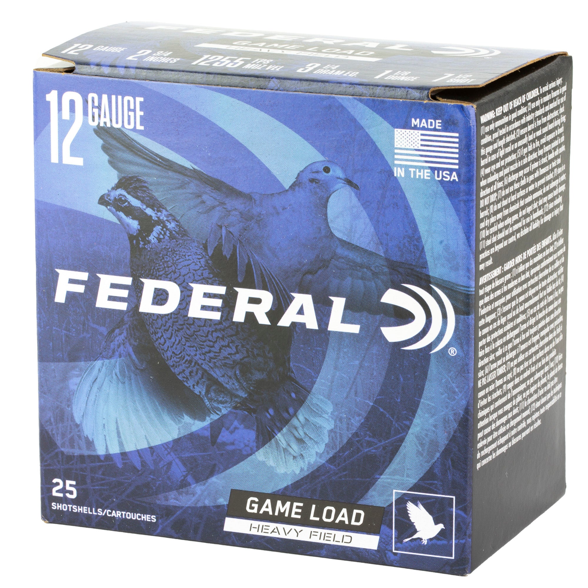 Federal Game Load Heavy Field 12 Gauge 2-3/4in #7.5 Lead Shotshells 25-Round Box H12375 - Image 3