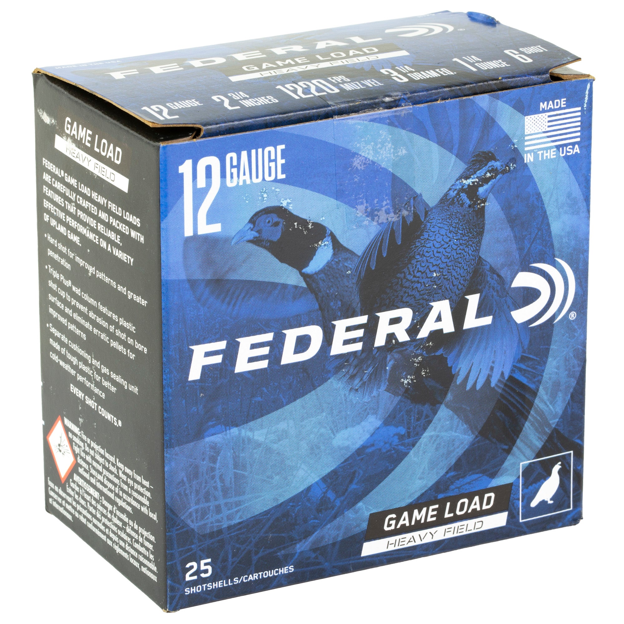 Federal Game Load Heavy Field 12 Gauge 2.75 in No. 6 Lead Shot Shotshells, 25-Round Box H1256 - Image 2