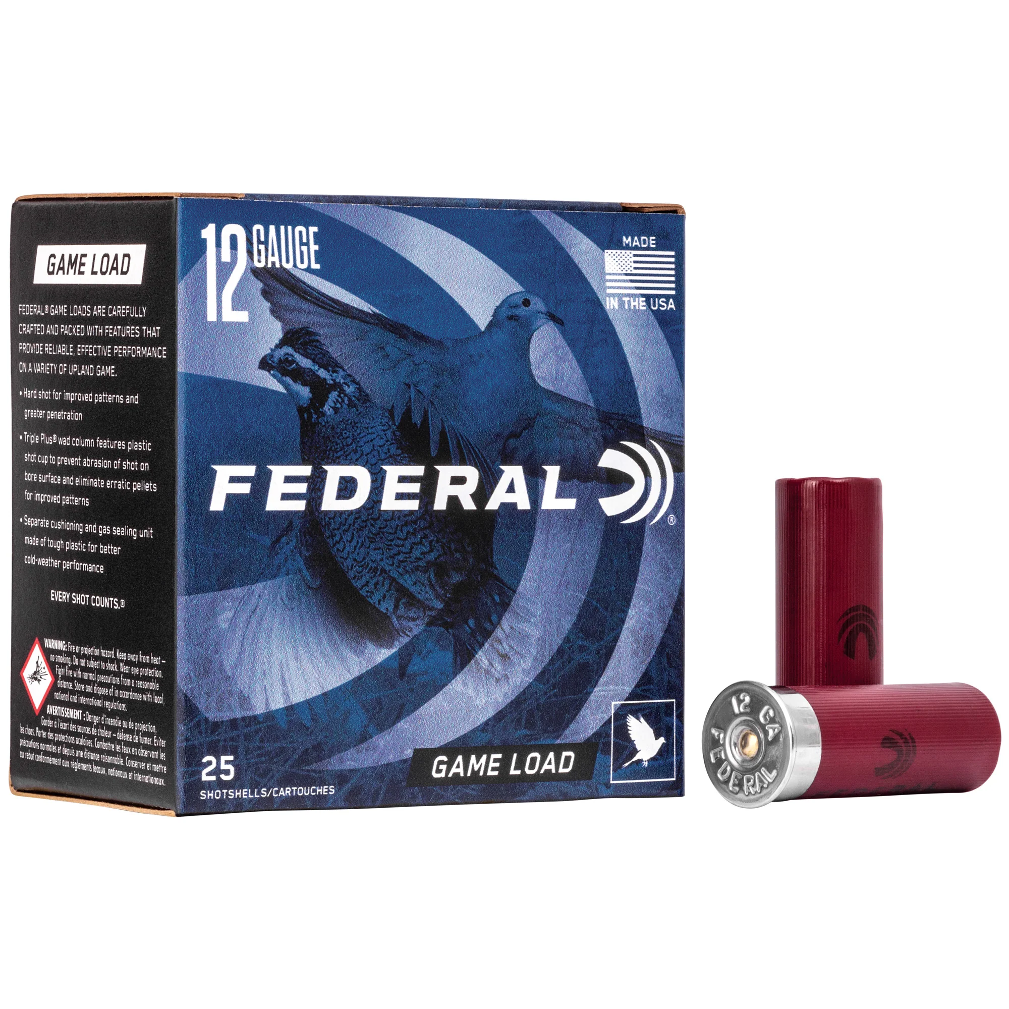 Federal Game-Shok Game Load 12 Gauge 2-3/4in 1oz #7.5 Lead Shot 25rd Box H12175