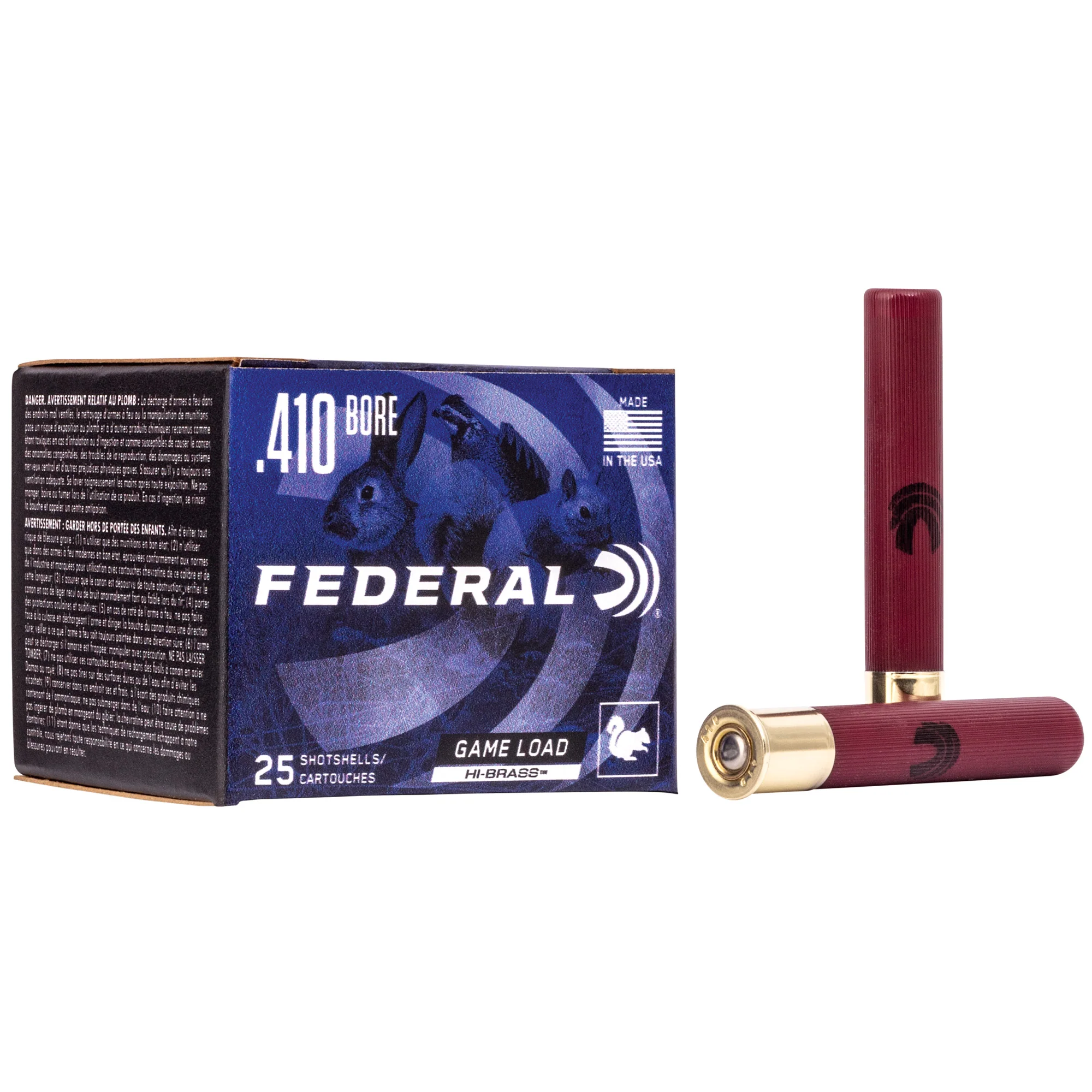 Federal Game-Shok Hi-Brass .410 Bore 3in #4 Lead Shot 11/16 oz 1135 FPS Shotshells H4134