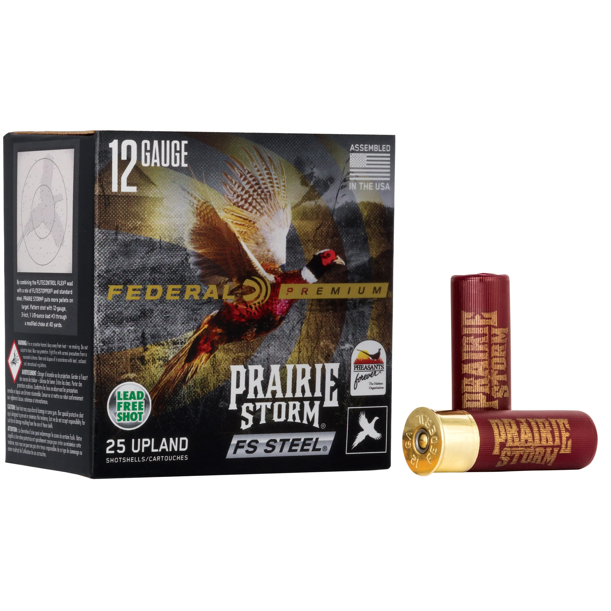 Federal Premium Prairie Storm FS Steel 12 Gauge 3 Inch #3 Shot 25 Round Lead-Free Shotshells PFSX143FS3