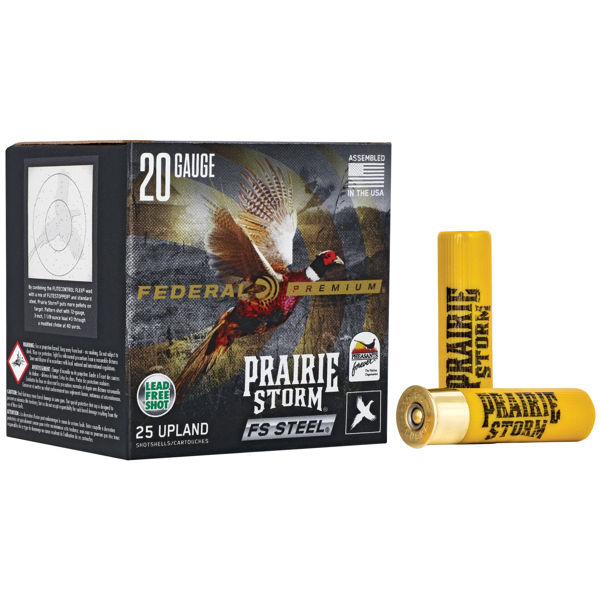 Federal Premium Prairie Storm FS Steel 20 Gauge 3in #4 Shot 7/8oz 25rd PFSX207FS4