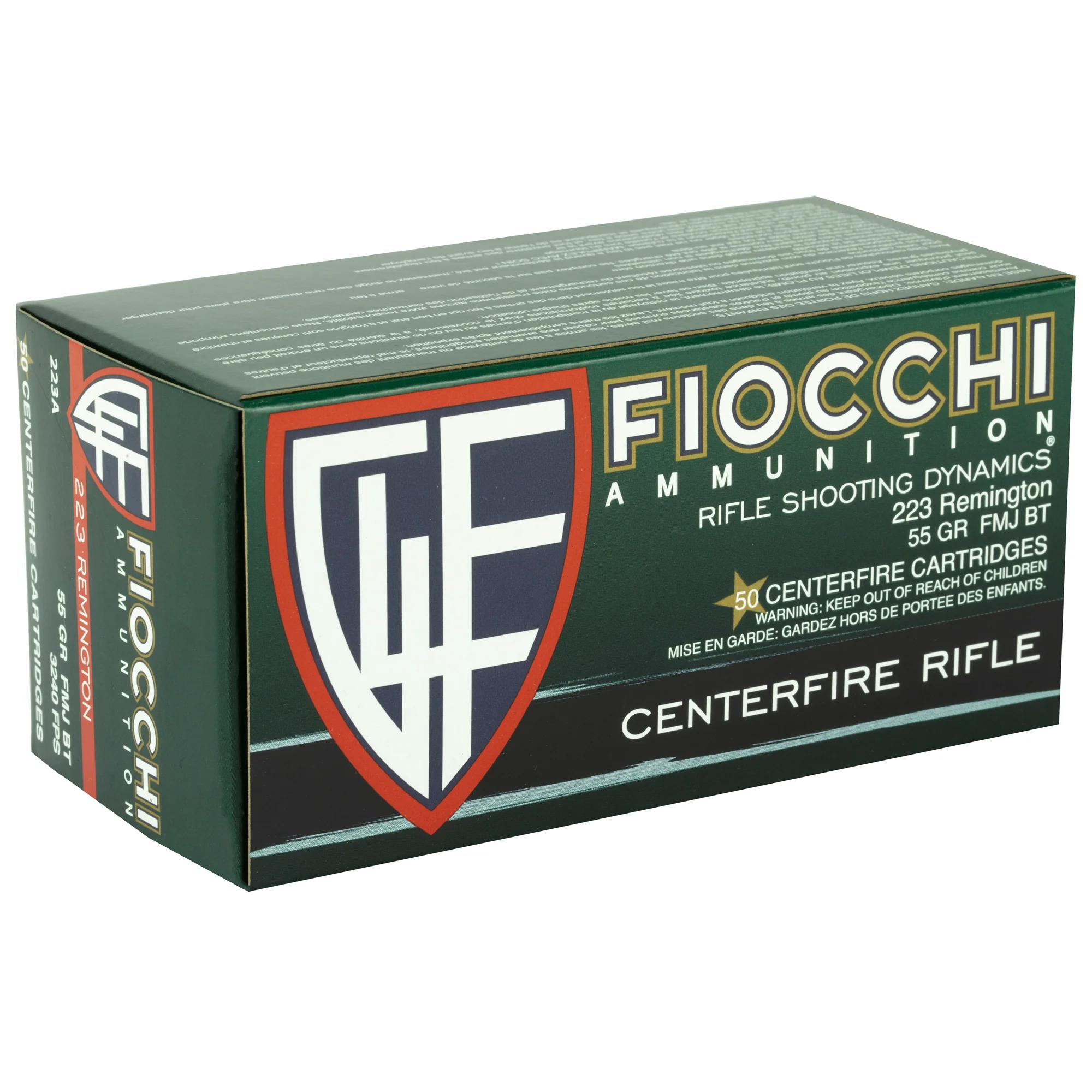 Fiocchi Ammunition .223 Remington 55 Grain Full Metal Jacket Boat Tail Rifle Ammo 223AFOA - Image 2