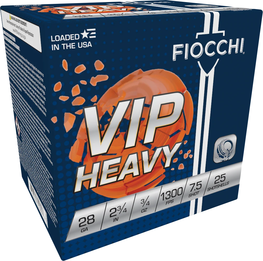Fiocchi Exacta Target VIP Heavy 28 Gauge 2.75in 3/4oz #7.5 Shot 25/Box 28VIPH75