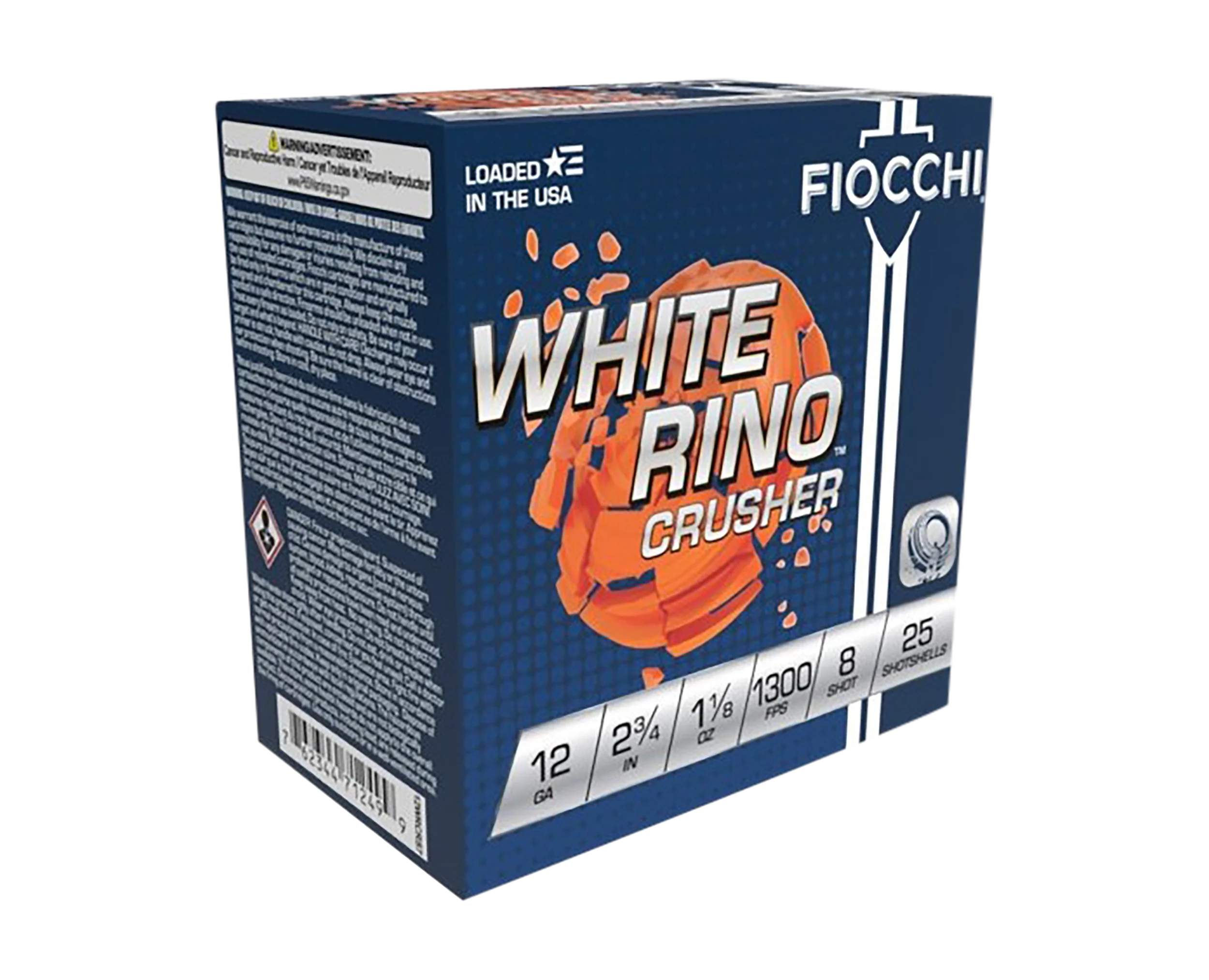 Fiocchi Exacta Target White Rino Crusher 12 Gauge 2.75in 1-1/8oz #8 Shot 12WRCRS8
