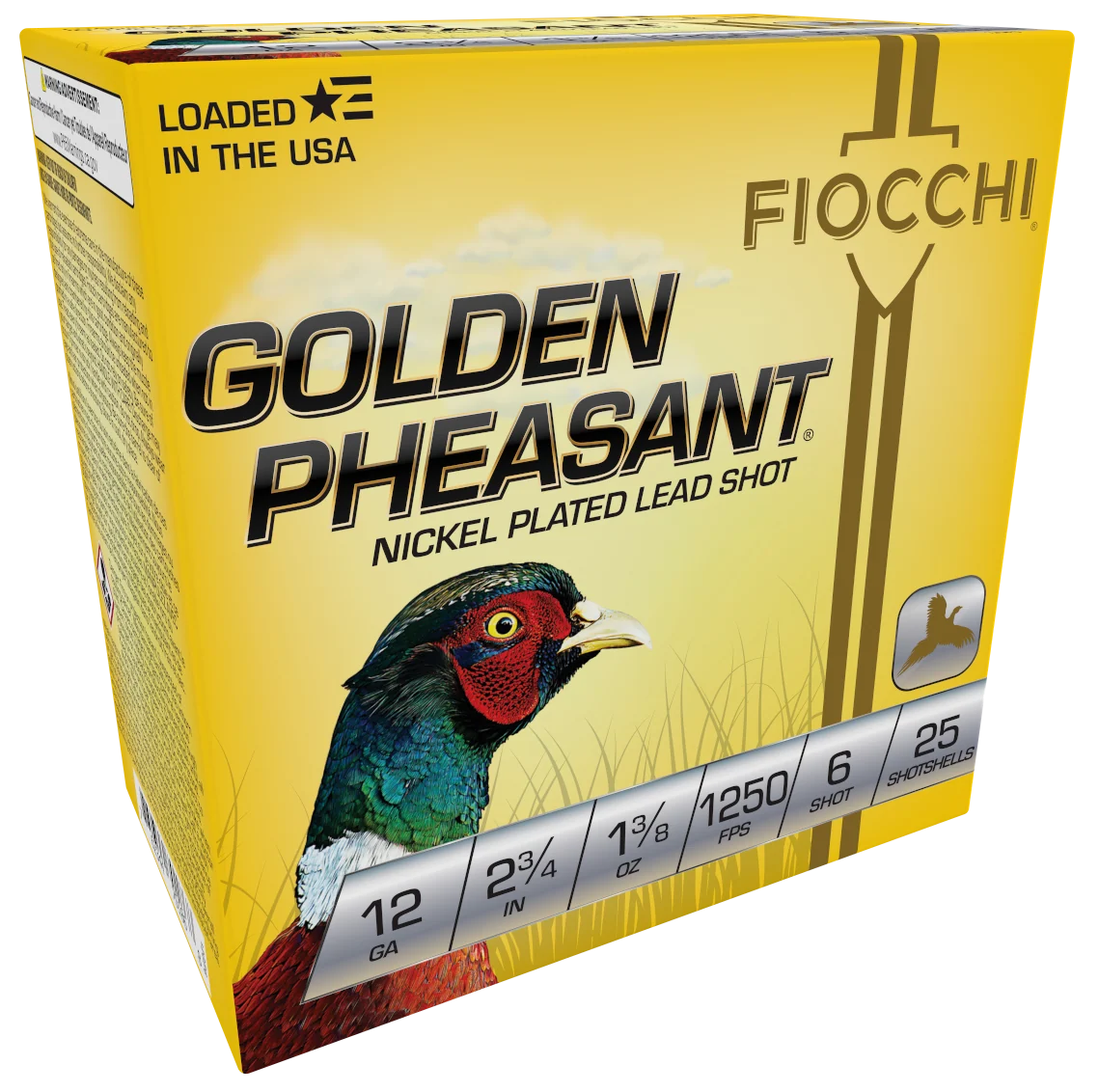 Fiocchi Golden Pheasant Extrema 12 Gauge 2.75in #6 Nickel-Plated Lead 1-3/8oz 12GP6
