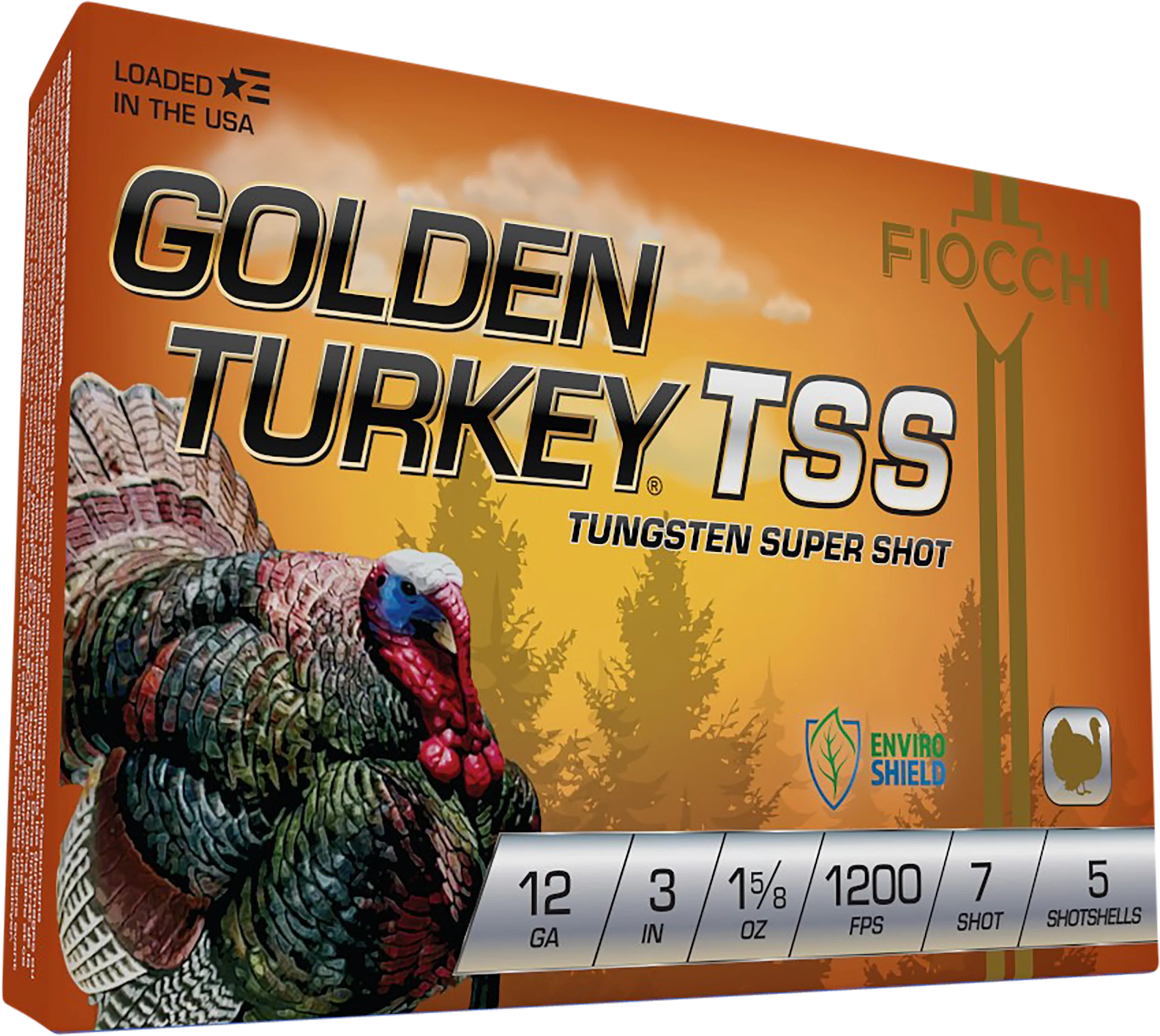 Fiocchi Golden Turkey TSS 12 Gauge 3in 1 5/8oz #7 Tungsten Super Shot Shotshells 123TSS7