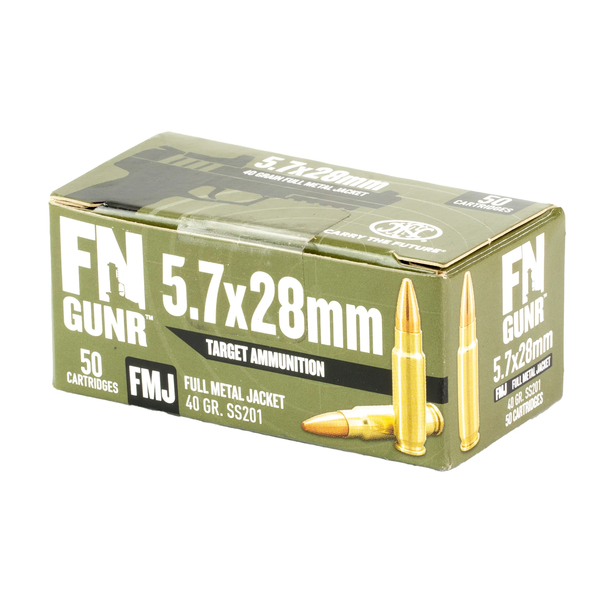 FN America GUNR SS201 5.7x28mm 40gr Full Metal Jacket Training Ammo 50-Round Box 10700032 - Image 3