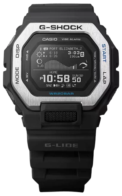 G-SHOCK/VLC DISTRIBUTION G-Lide Tactical Digital Fitness Watch, Black, 200m Water Resistant, GBX1001CR