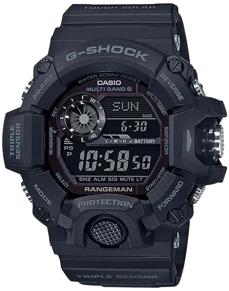 G-SHOCK/VLC DISTRIBUTION G-Shock Rangeman Tough Solar Watch, Triple Sensor, Blackout - GW94001B