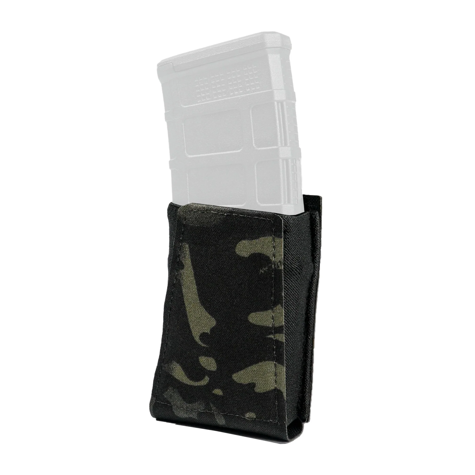 GBRS Group Single Rifle Magazine Pouch, MultiCam Black, MOLLE/Belt Compatible, GEAR-SRMP-5.56-BR-MCB