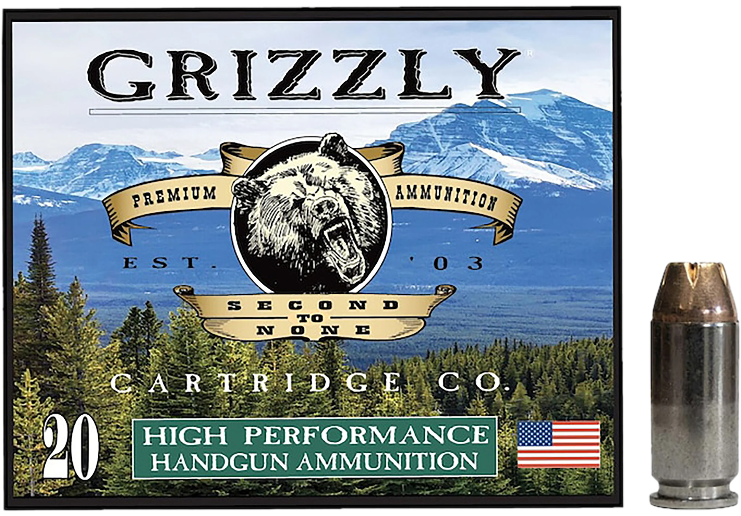 GRIZZLY AMMO (RINTOUL) 40 Smith & Wesson 180gr Jacketed Hollow Point Ammo 20rd Box 10/Case GC4SW4