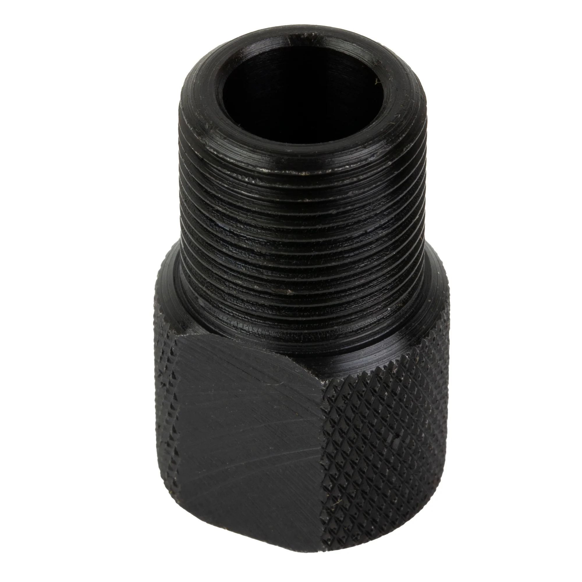 GrovTec Thread Adapter Converter 1/2-28 to 5/8-24, Black Oxide, Knurled One-Piece Steel - GTHM197 - Image 2