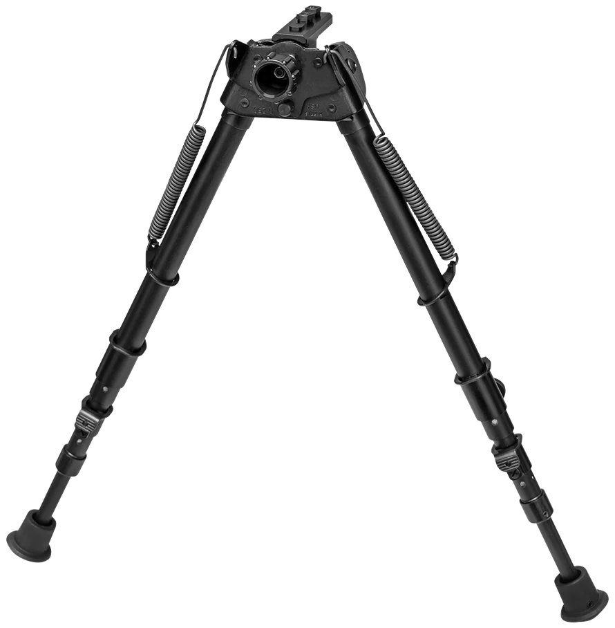 Harris Bipods S-25CM-LOK Swivel 25C M-LOK, 13.5-27", Black Steel/Aluminum, Rubber Feet