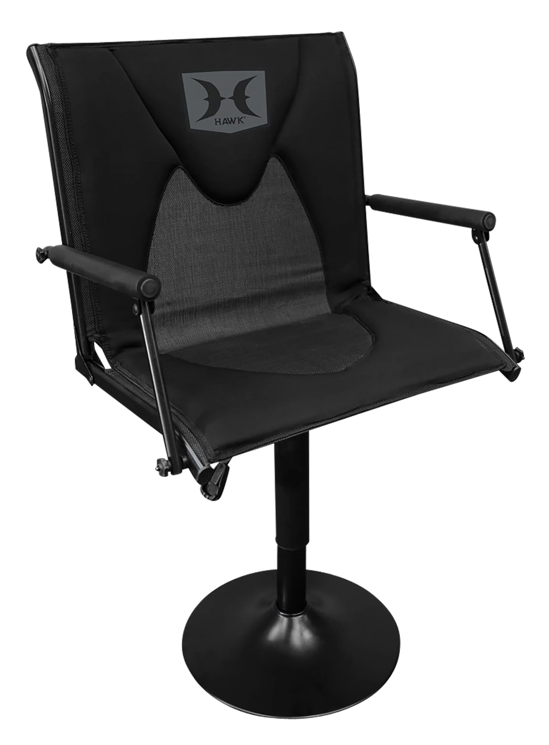 Hawk Premium Blind Chair, Black – 360° Swivel, 22-inch Seat, Adjustable 17–24 in Height HWKPBC
