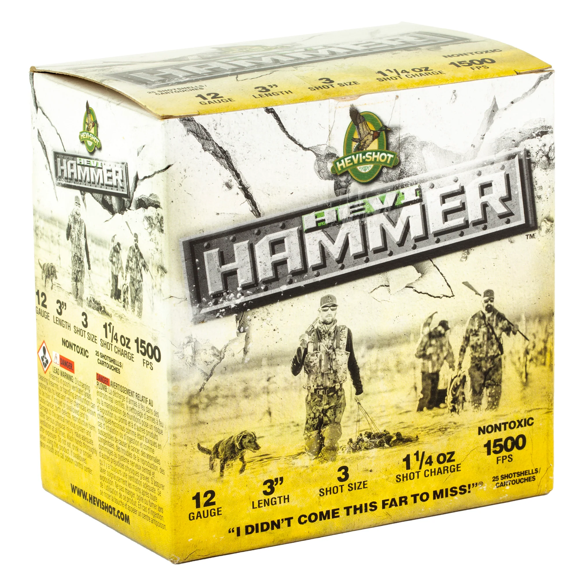 HEVI-Shot HEVI-Hammer Waterfowl 12 Gauge 3in #3 1-1/4 oz Bismuth/Steel Shotshells 1500 FPS HS28003 - Image 2