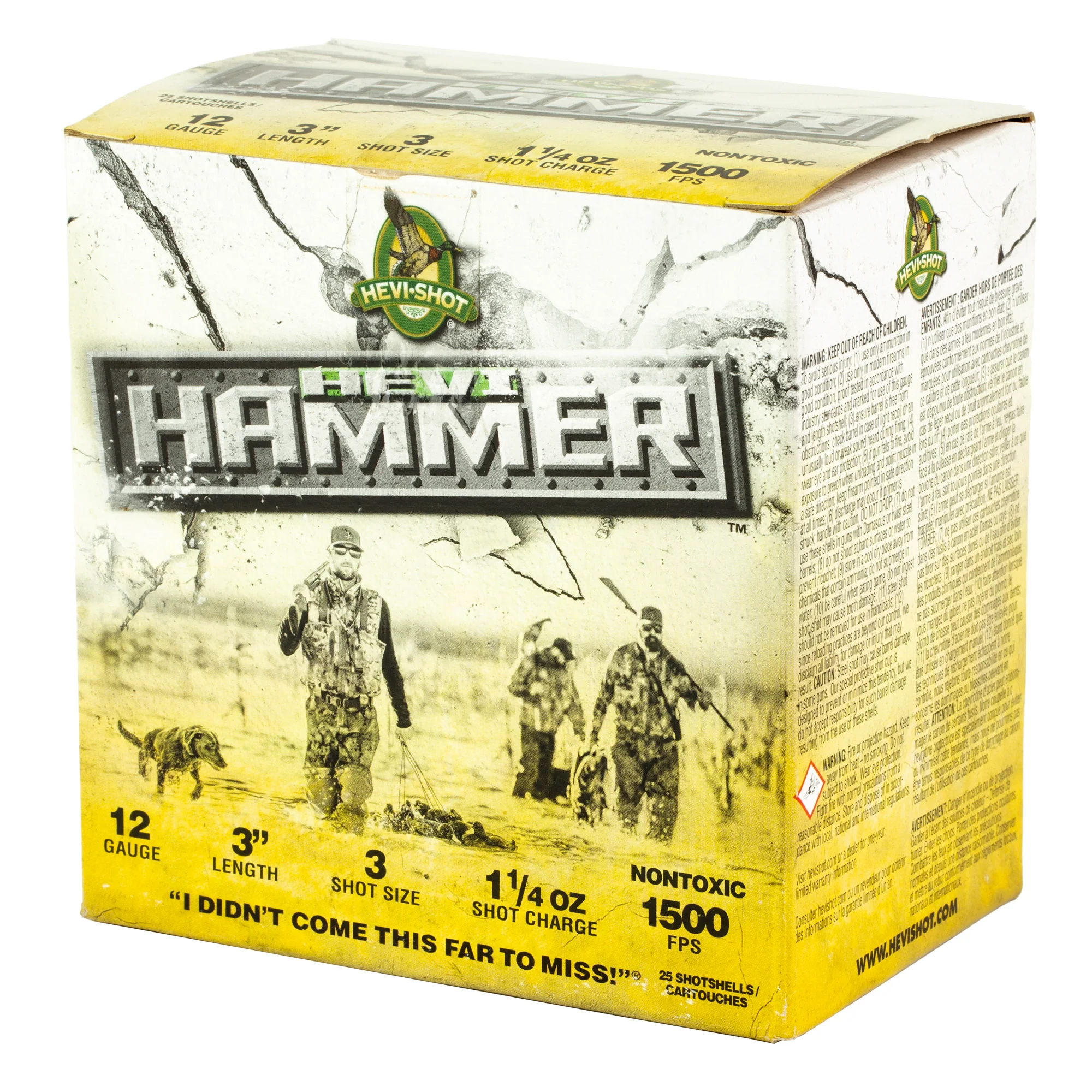 HEVI-Shot HEVI-Hammer Waterfowl 12 Gauge 3in #3 1-1/4 oz Bismuth/Steel Shotshells 1500 FPS HS28003 - Image 3
