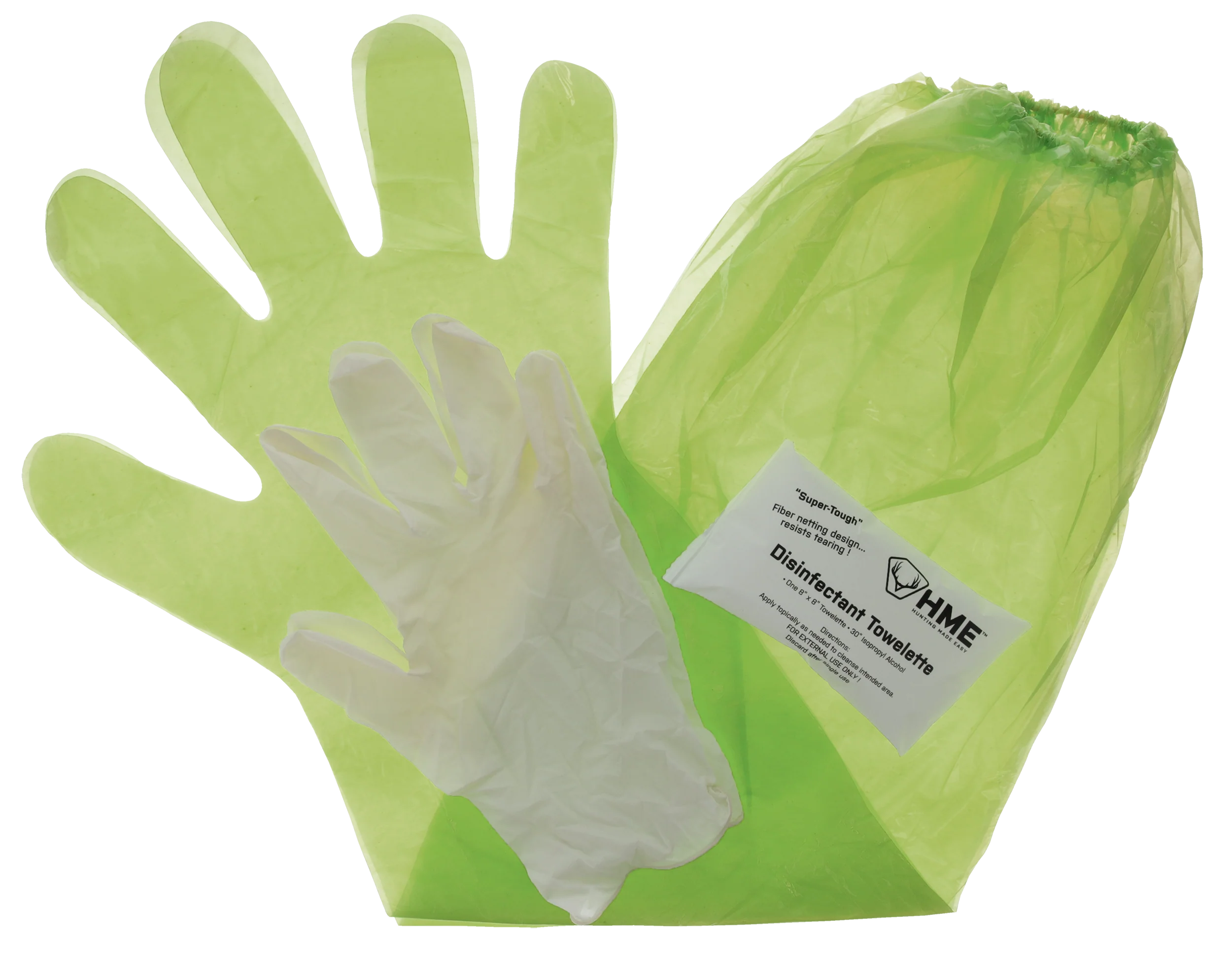 HME Game Cleaning Gloves Set – Lime Green Shoulder-Length & Form-Fitting for Field Dressing, GCG