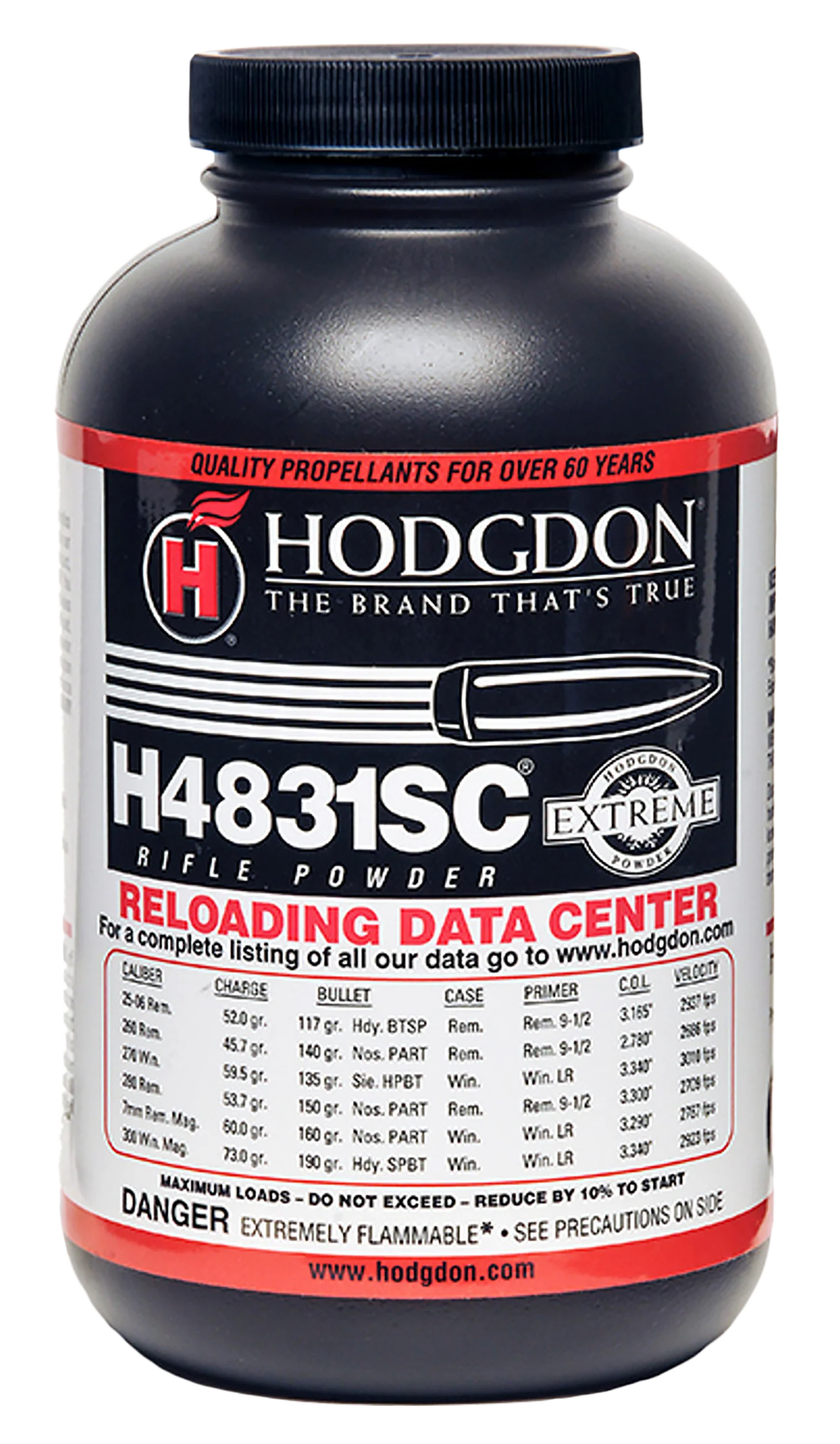Hodgdon Extreme H4831SC Short Cut Extruded Rifle Powder, 1 lb Canister 48311S