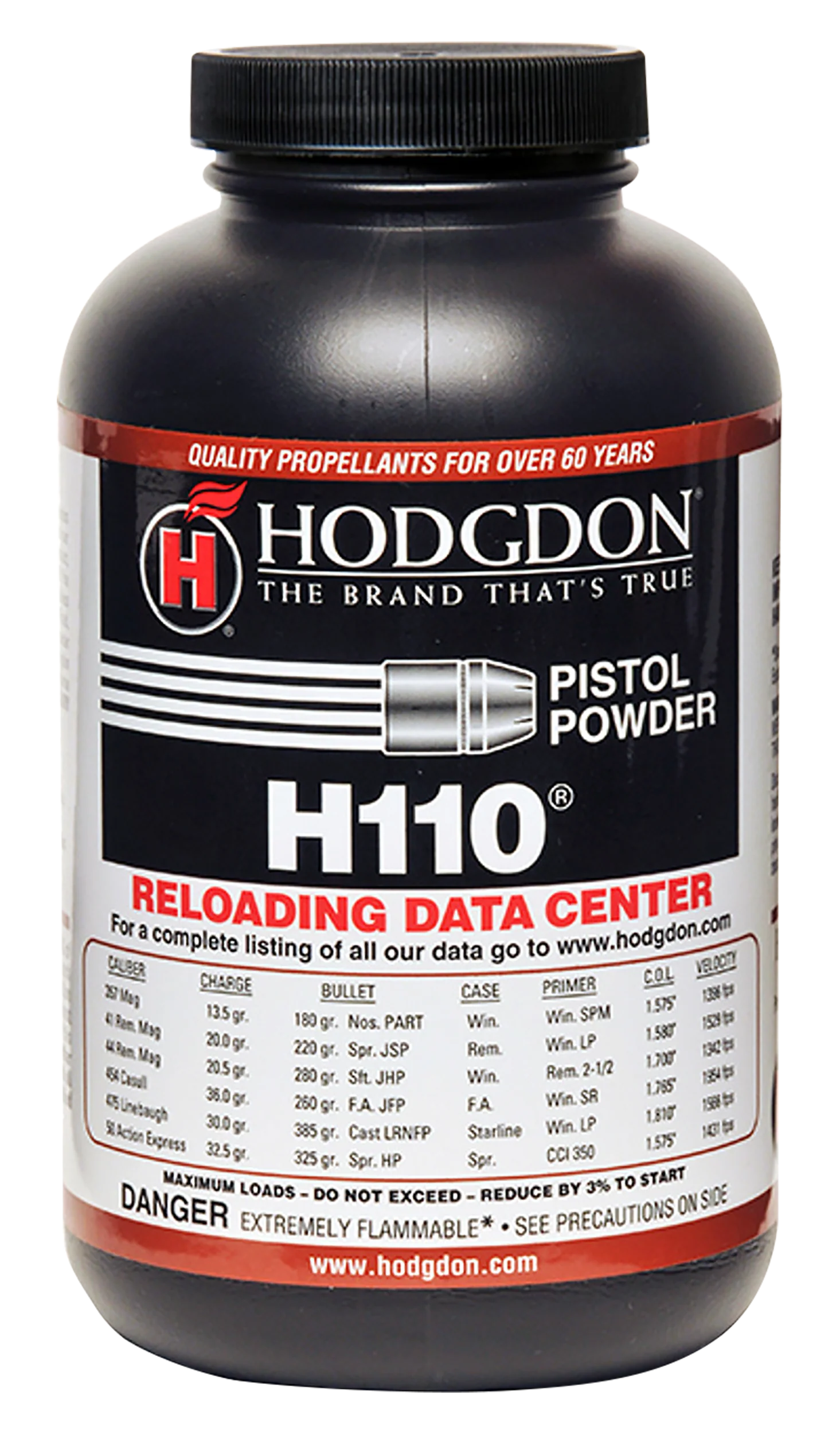 Hodgdon H110 Spherical Smokeless Powder for Pistol & .410 Bore Shotshell, 1 lb Canister 1101