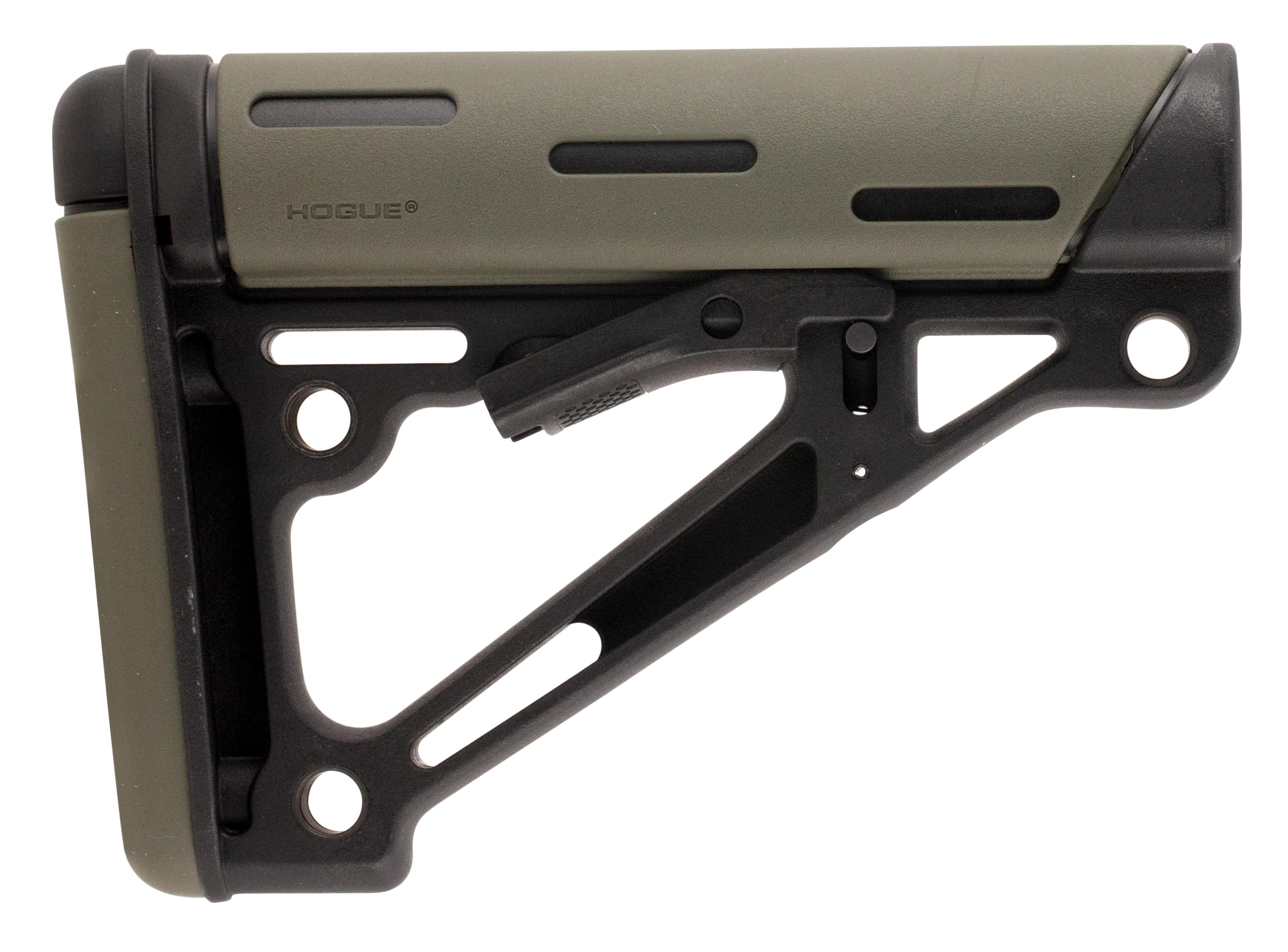 Hogue OverMolded Collapsible AR-15 Buttstock OD Green, Anti-Rattle Fit, Commercial Tube 15250