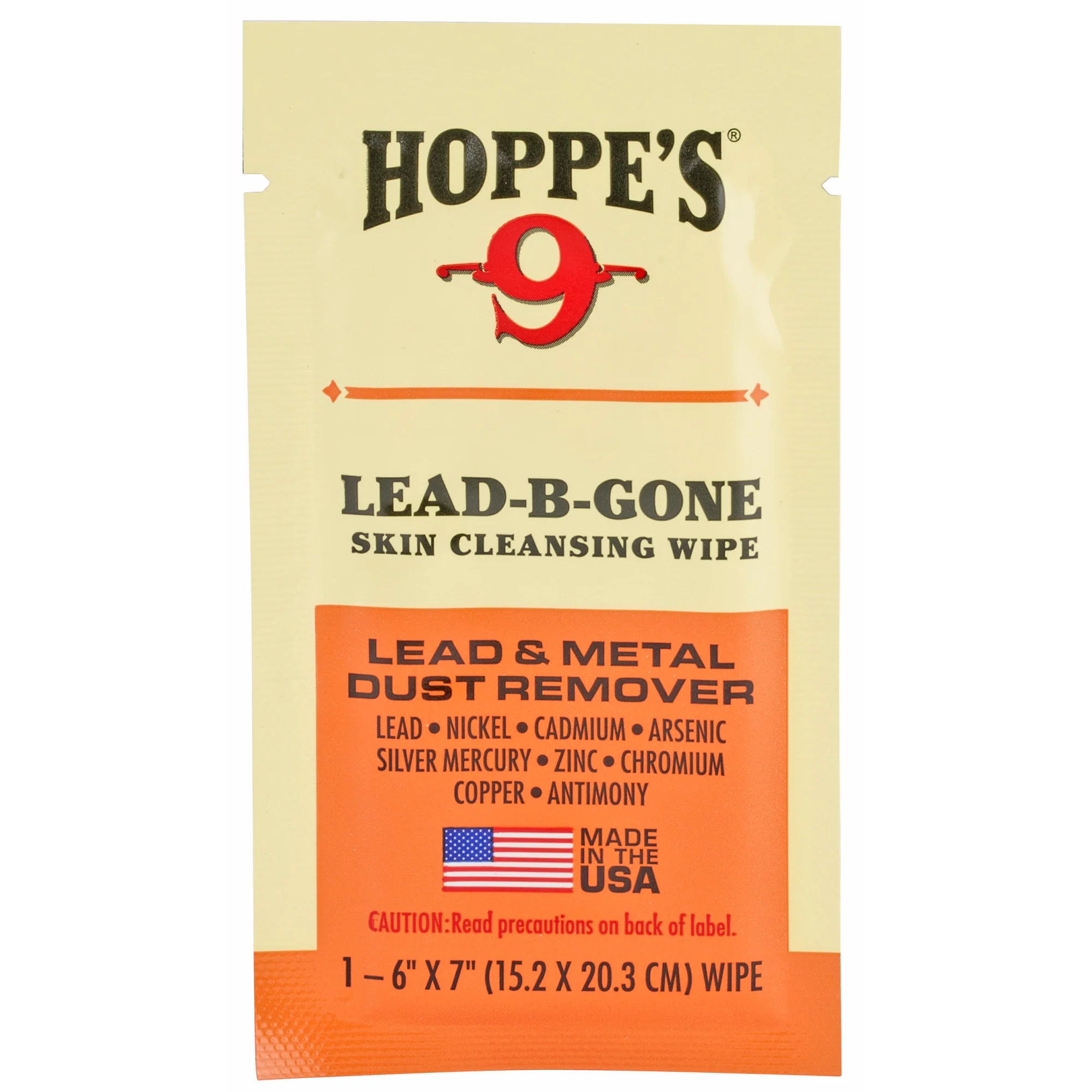 Hoppe's Lead-B-Gone Skin Cleansing Wipes, 6-Count, pH-Balanced with Aloe, Metal Removal - LBG6 - Image 2