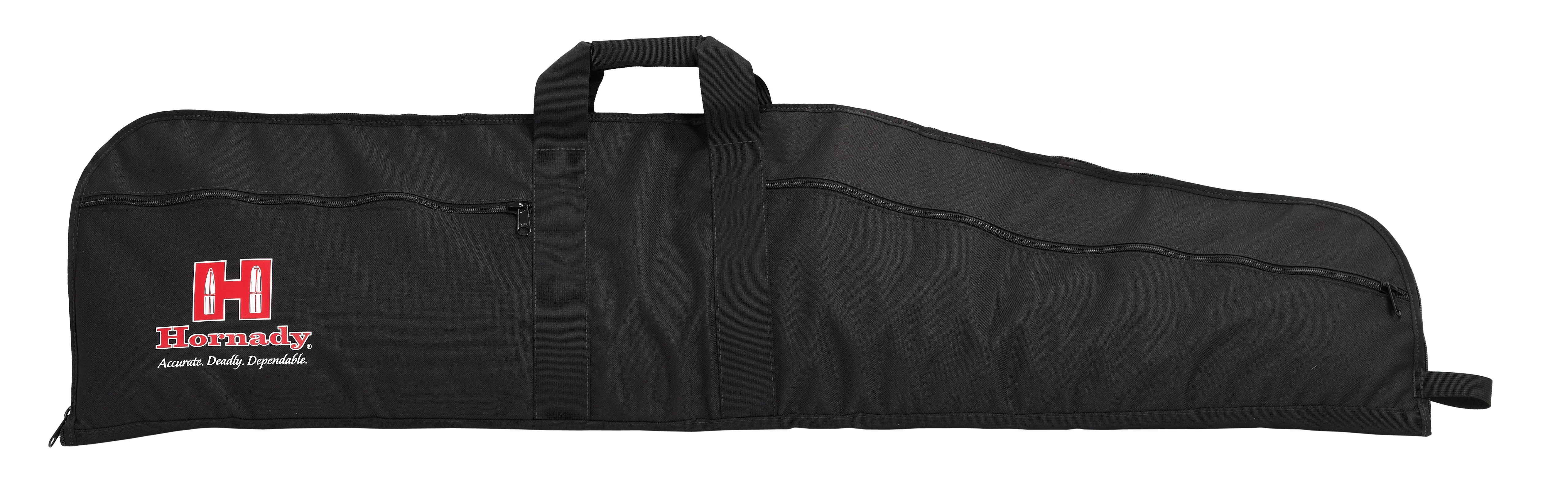 Hornady Soft Rifle Case, 48-Inch Cordura Nylon, Black, Padded with Dual Pockets – 99120