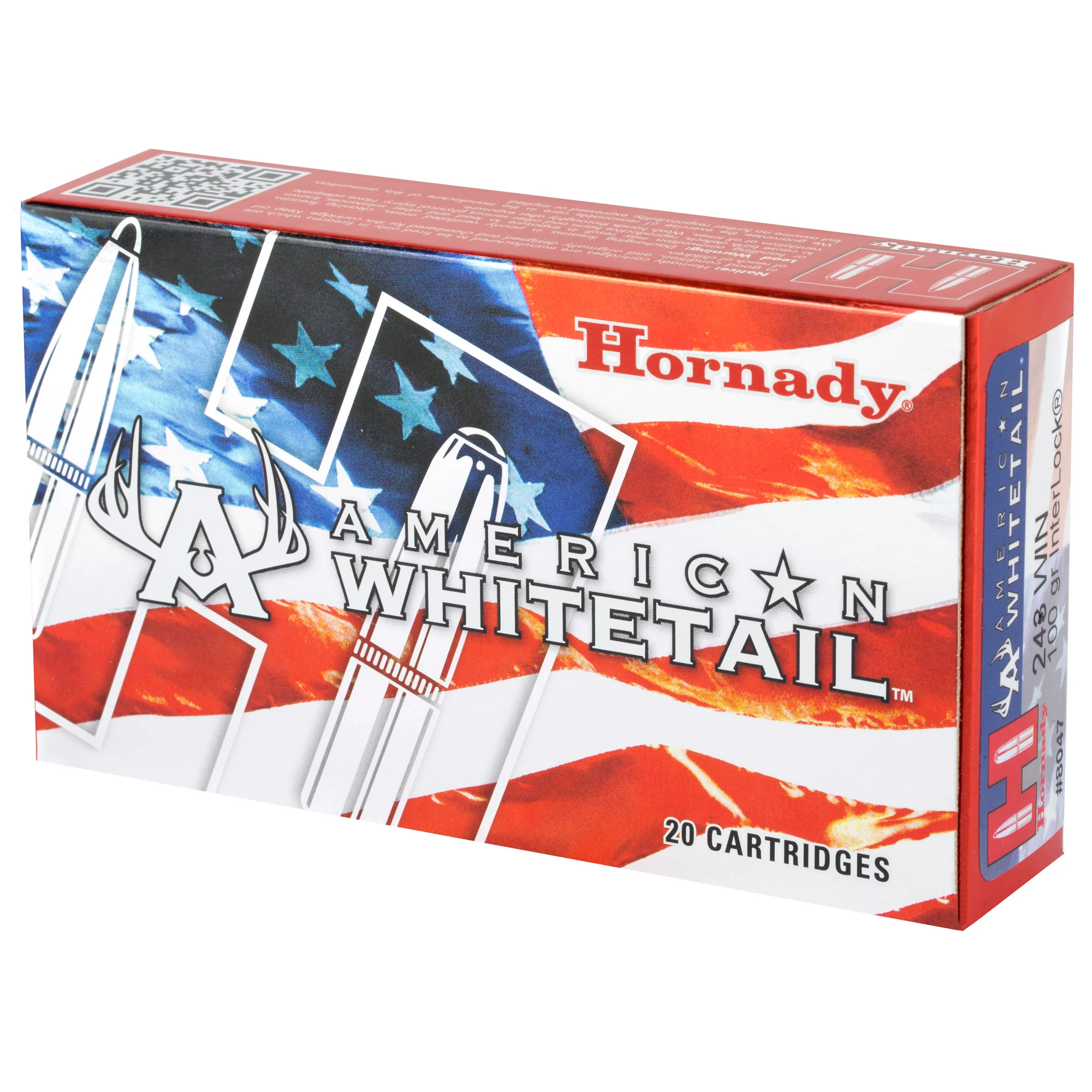 Hornady American Whitetail .243 Winchester 100gr InterLock Boat-Tail Soft Point Ammo (20) 8047 - Image 3
