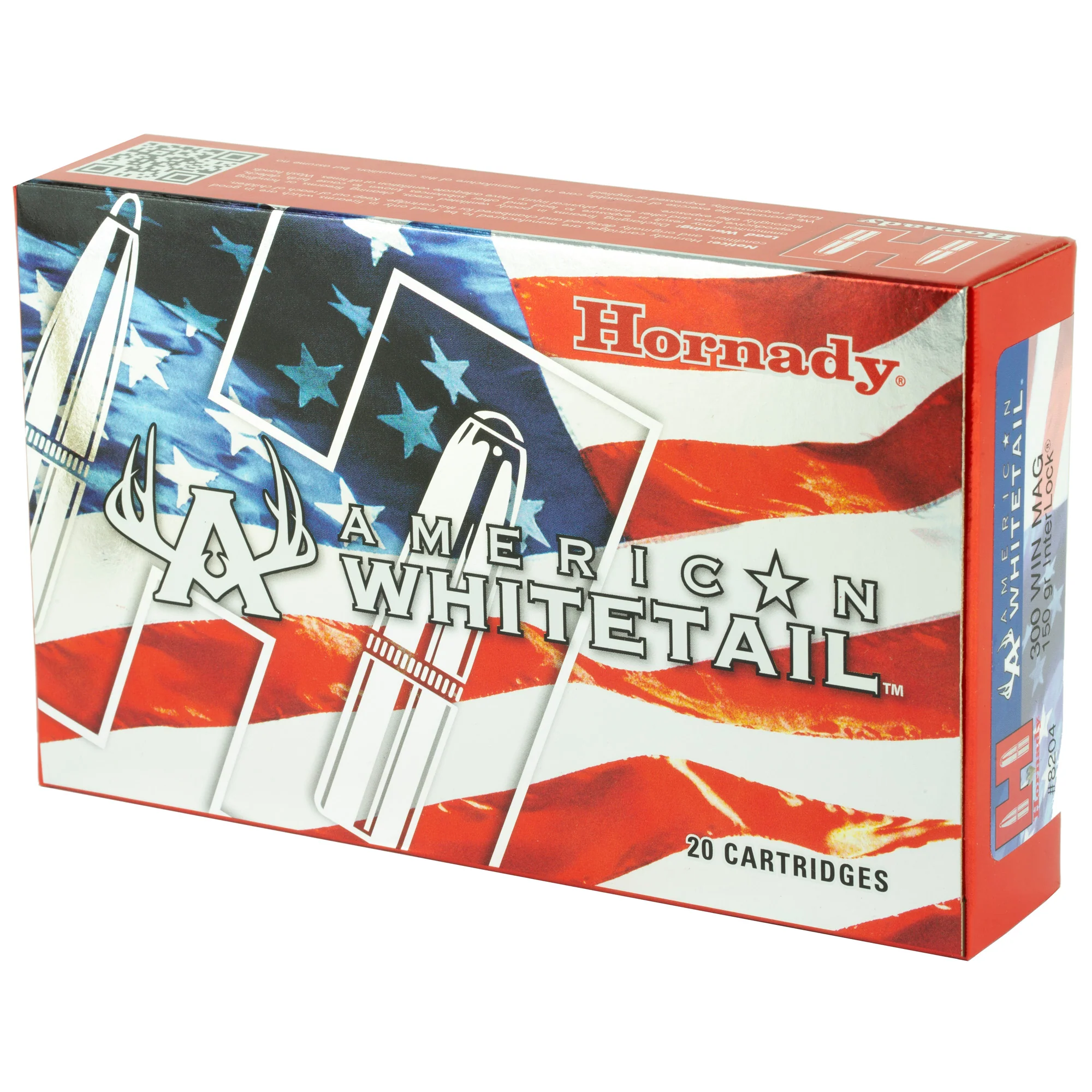 Hornady American Whitetail .300 Winchester Magnum 150gr InterLock Soft Point Ammo, 20rd Box 8204 - Image 3