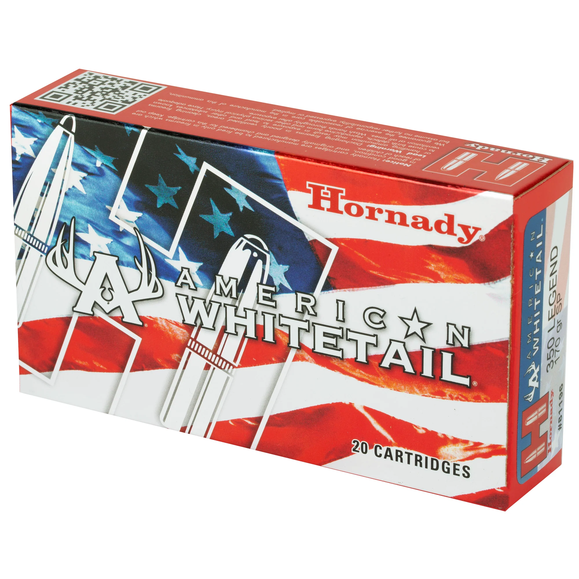 Hornady American Whitetail .350 Legend 170 Grain InterLock Soft Point Rifle Ammo 20 Rounds 81196 - Image 3