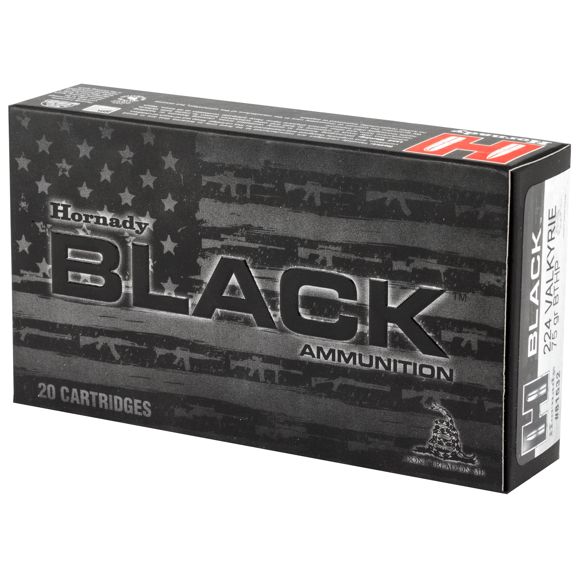 Hornady BLACK .224 Valkyrie 75 Grain Boat Tail Hollow Point Match Ammo, 20-Round Box 81532 - Image 3