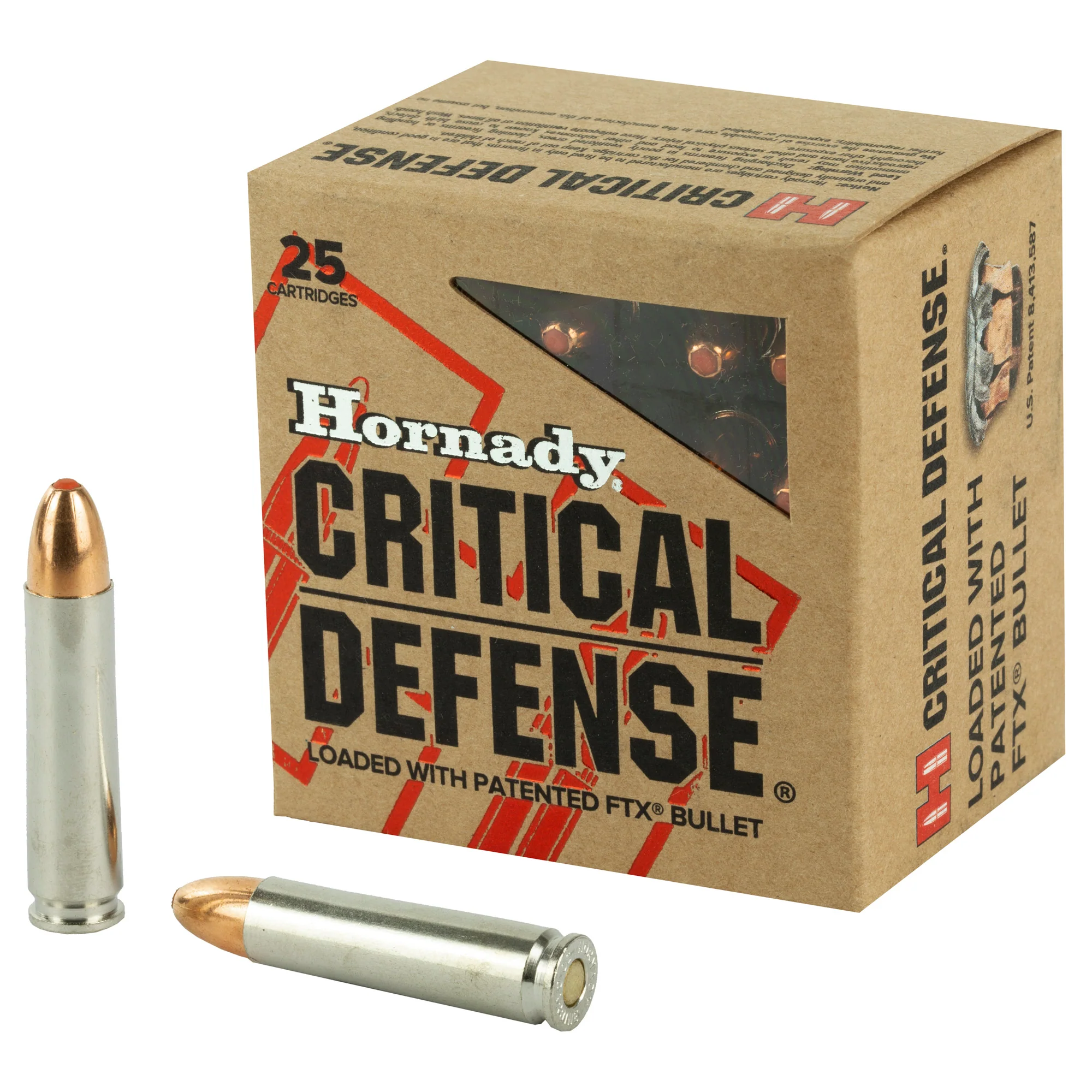 Hornady Critical Defense .30 Carbine 110 Grain FTX Flex Tip Self-Defense Ammo, 25 Rounds 81030