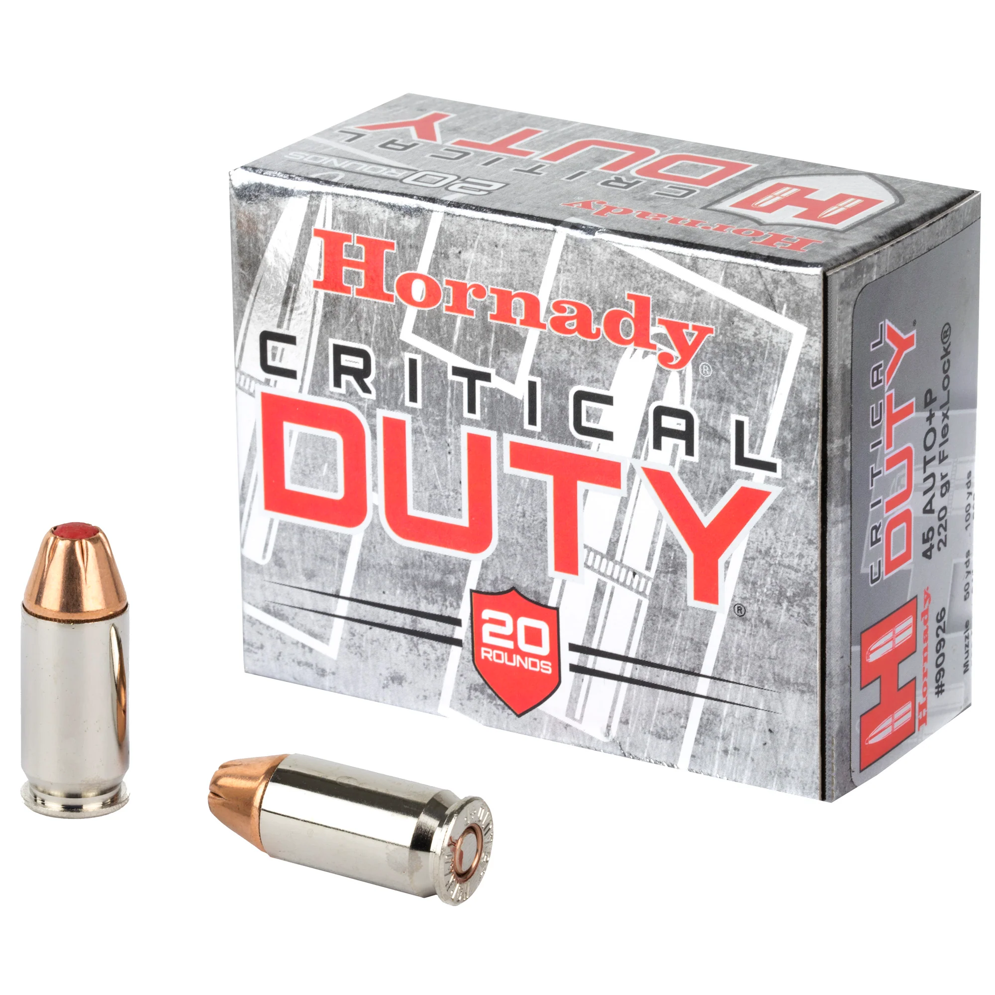 Hornady Critical Duty 45 ACP +P 220gr FlexLock Polymer Tip Ammo 20rd Box 90926