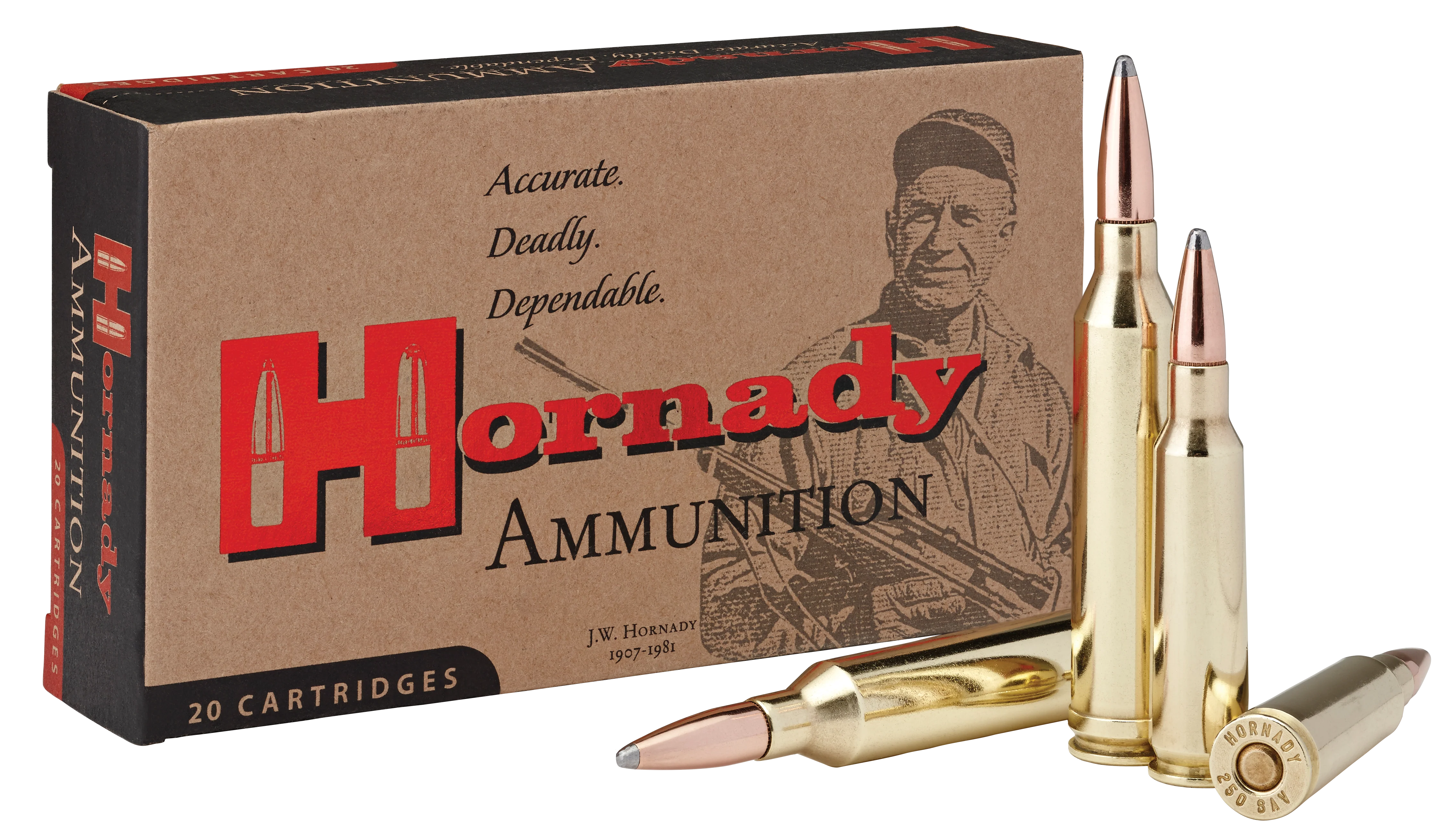 Hornady Custom .250 Savage 100gr InterLock Spire Point Rifle Ammo, 20-Round Box 8132