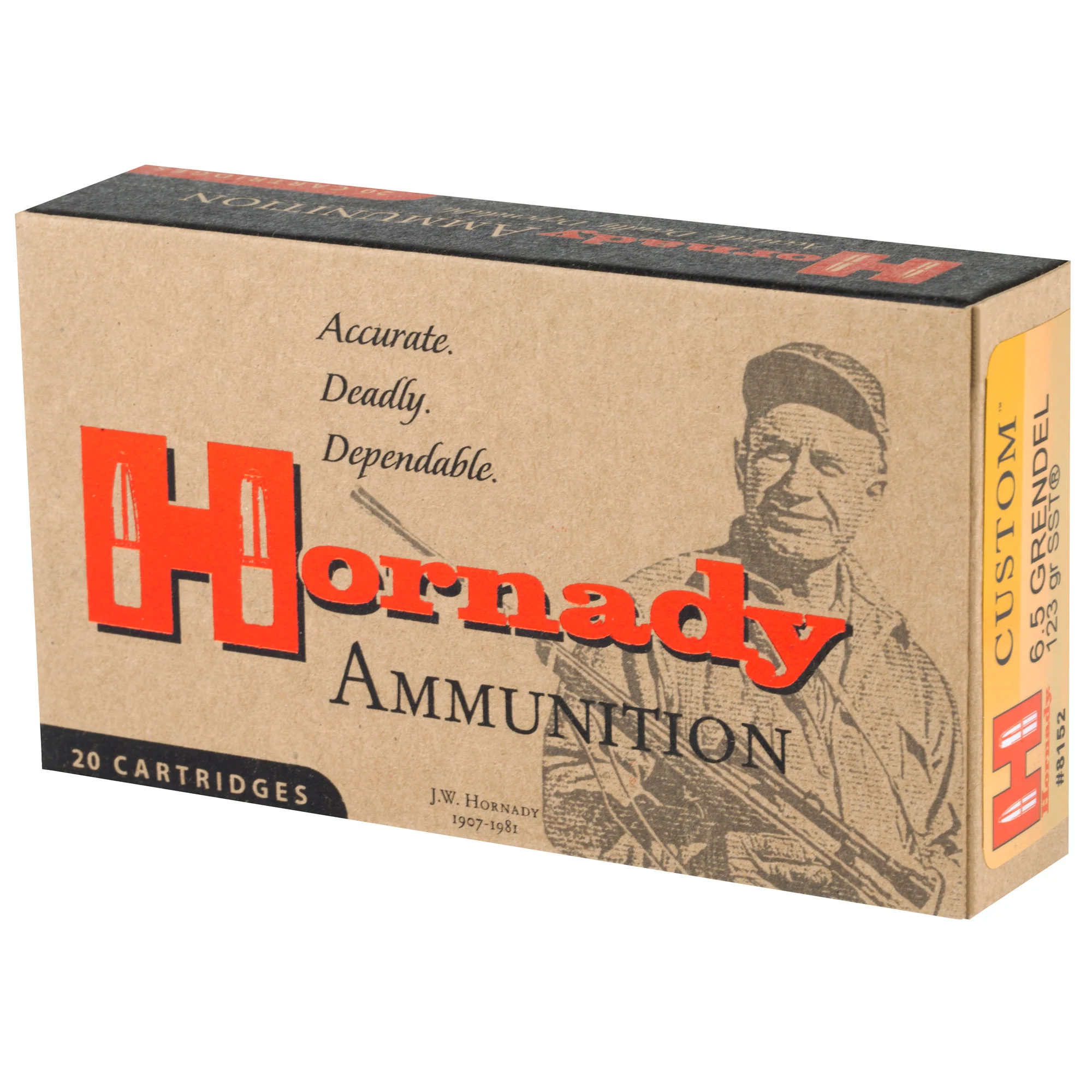 Hornady Custom 6.5 Grendel 123 Grain SST Polymer Tip Rifle Ammo 20-Round Box 8152 - Image 3