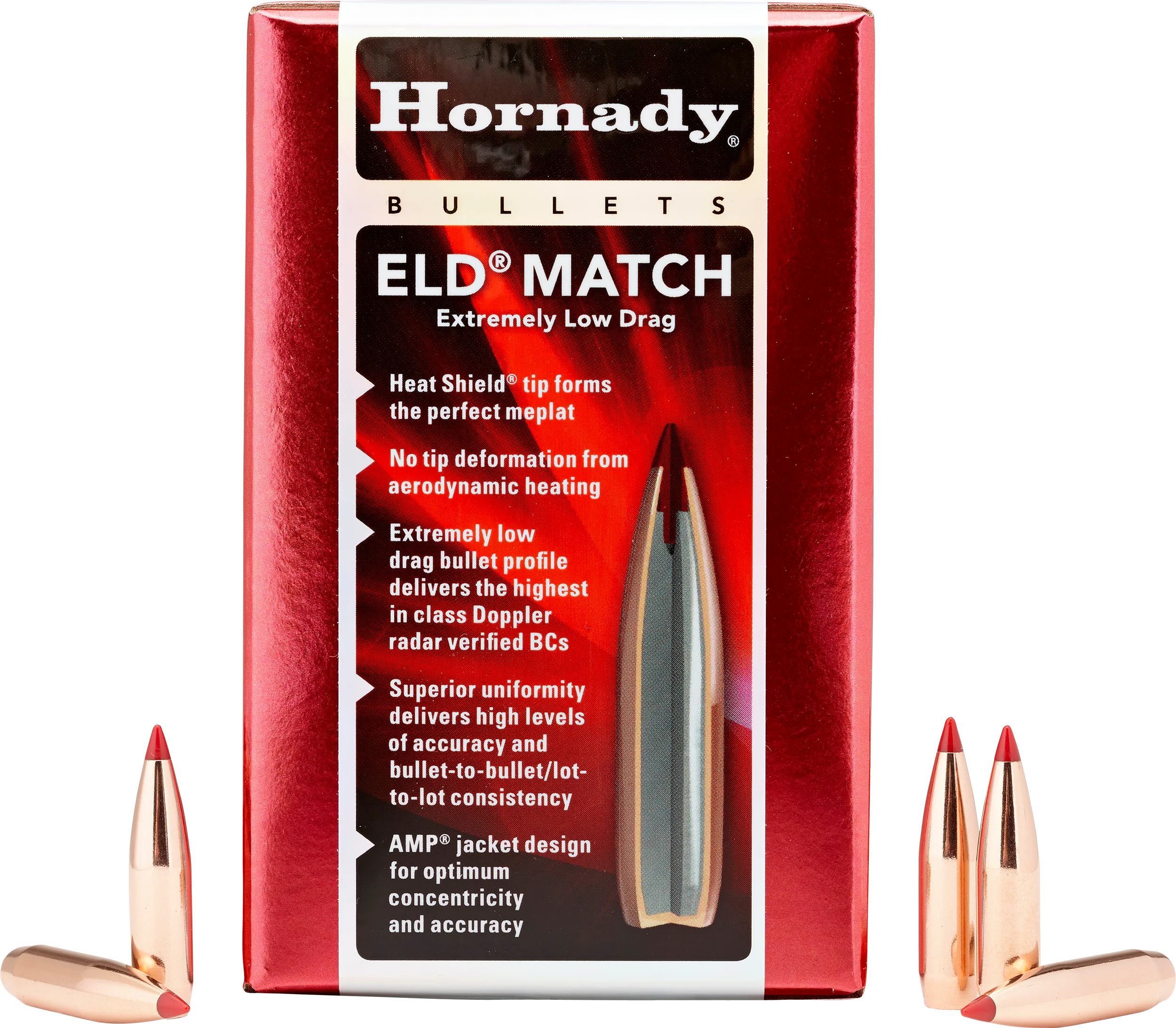 Hornady ELD Match 6.5mm/.264 140gr Heat Shield Tip Bullets 500/Box, 6/Case 263311