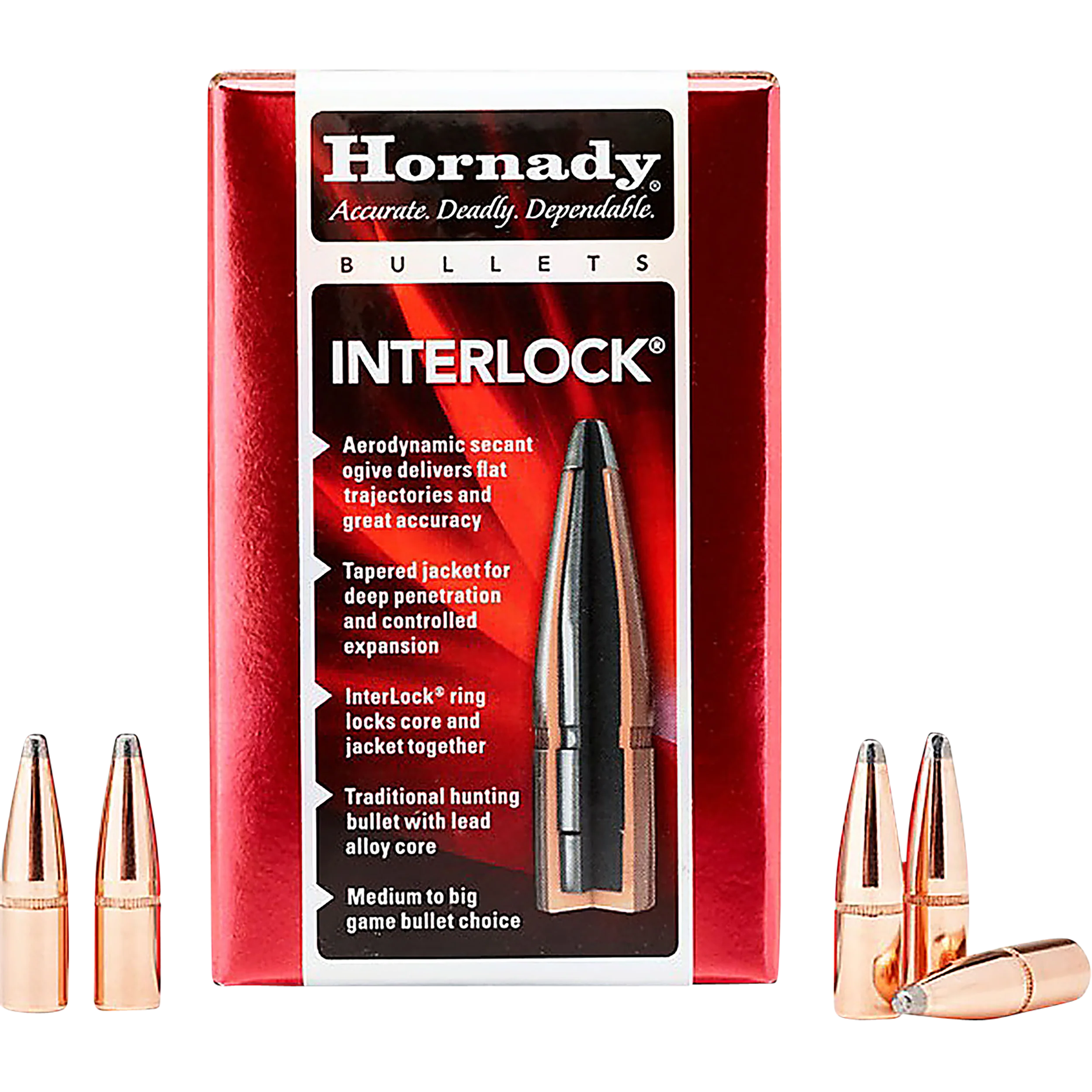 Hornady InterLock .270 Caliber .277 150 Grain Spire Point Rifle Bullets, 100 Count 2740