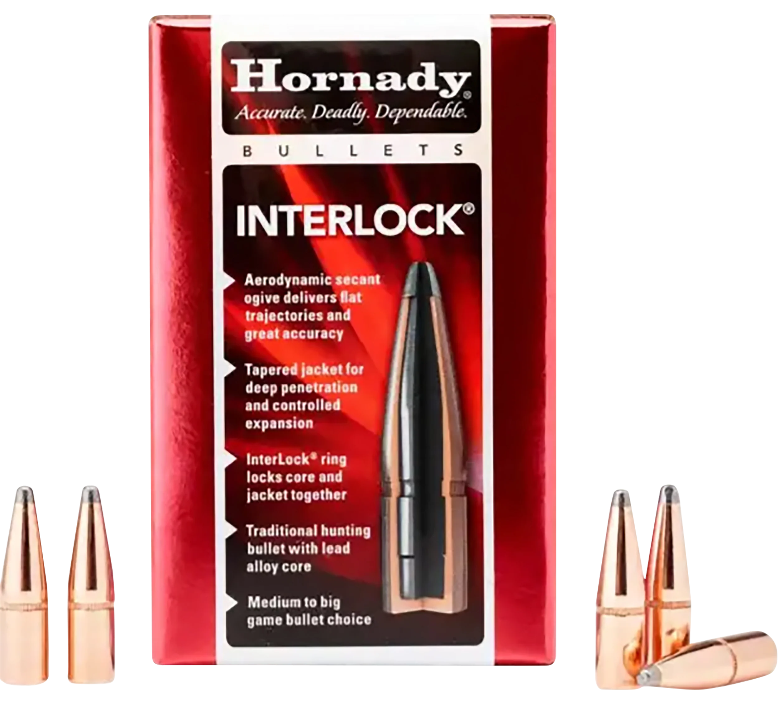 Hornady InterLock 8mm .323 150gr Soft Point Spire Point Rifle Bullets 100 Count 3232