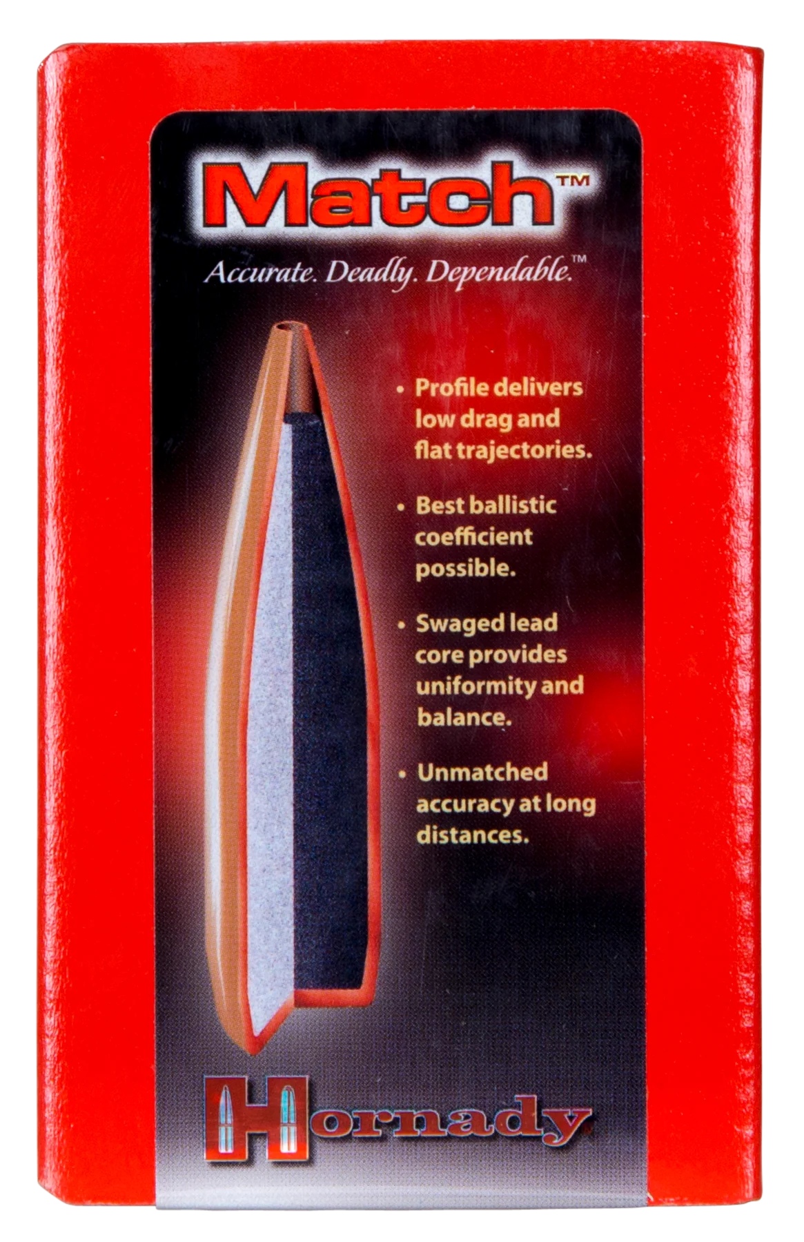 Hornady Match 30 Caliber .308 155gr Hollow Point Boat Tail Bullets 100/Box 3039