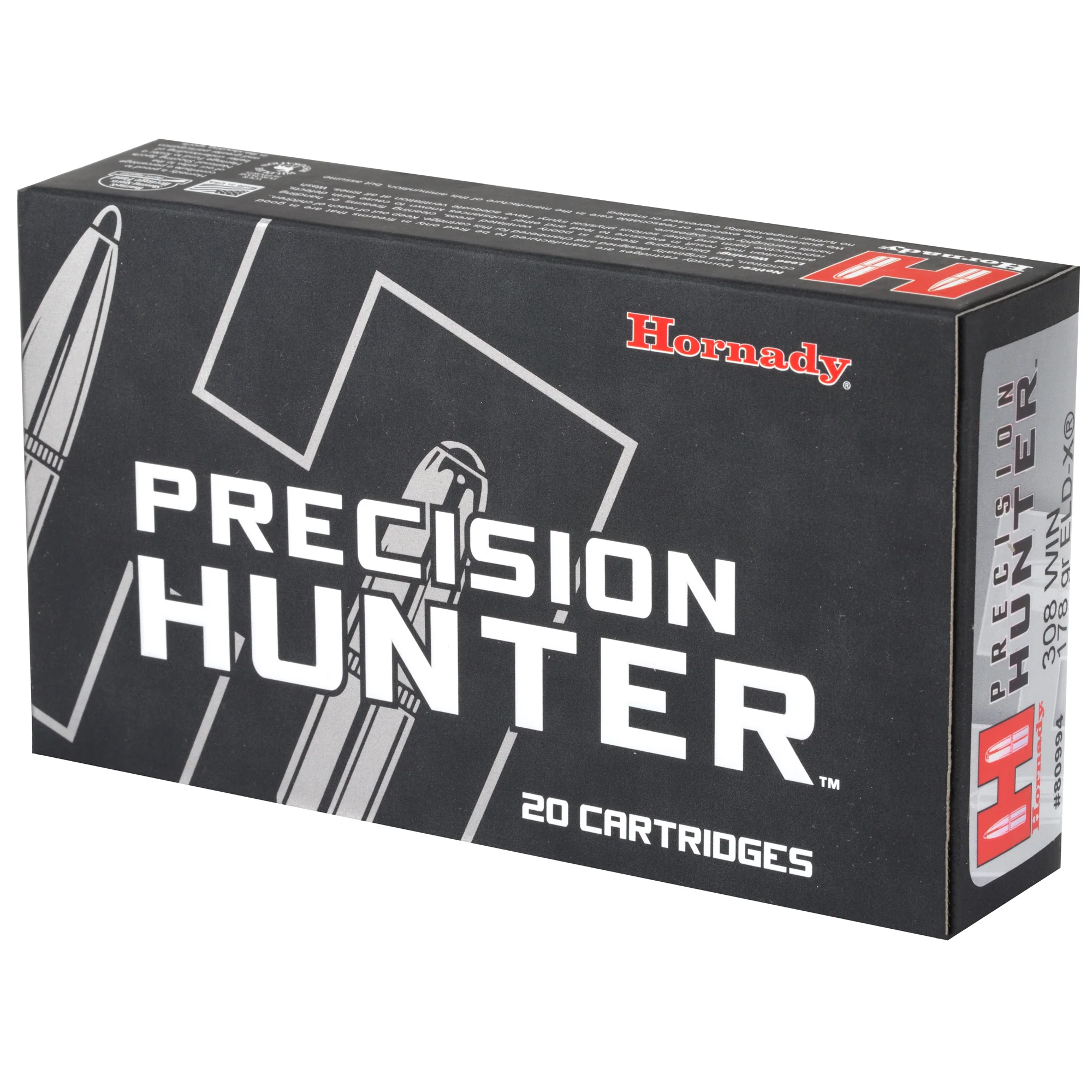 Hornady Precision Hunter .308 Winchester 178gr ELD-X Polymer Tip Rifle Ammo 20/Box 80994 - Image 3