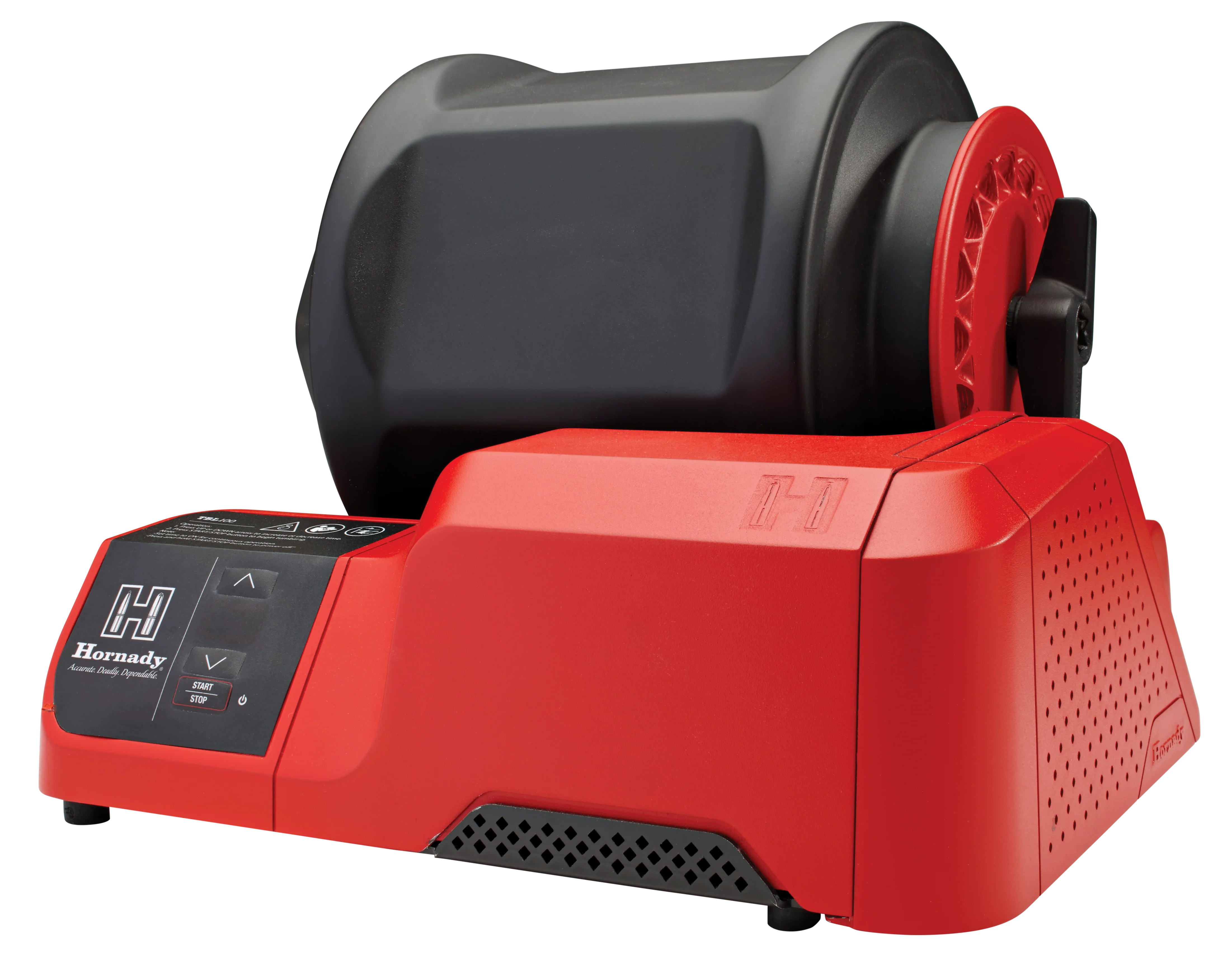Hornady Rotary Case Tumbler Red with Steel Pin Media, 6-Liter Drum, Digital Timer, 050220