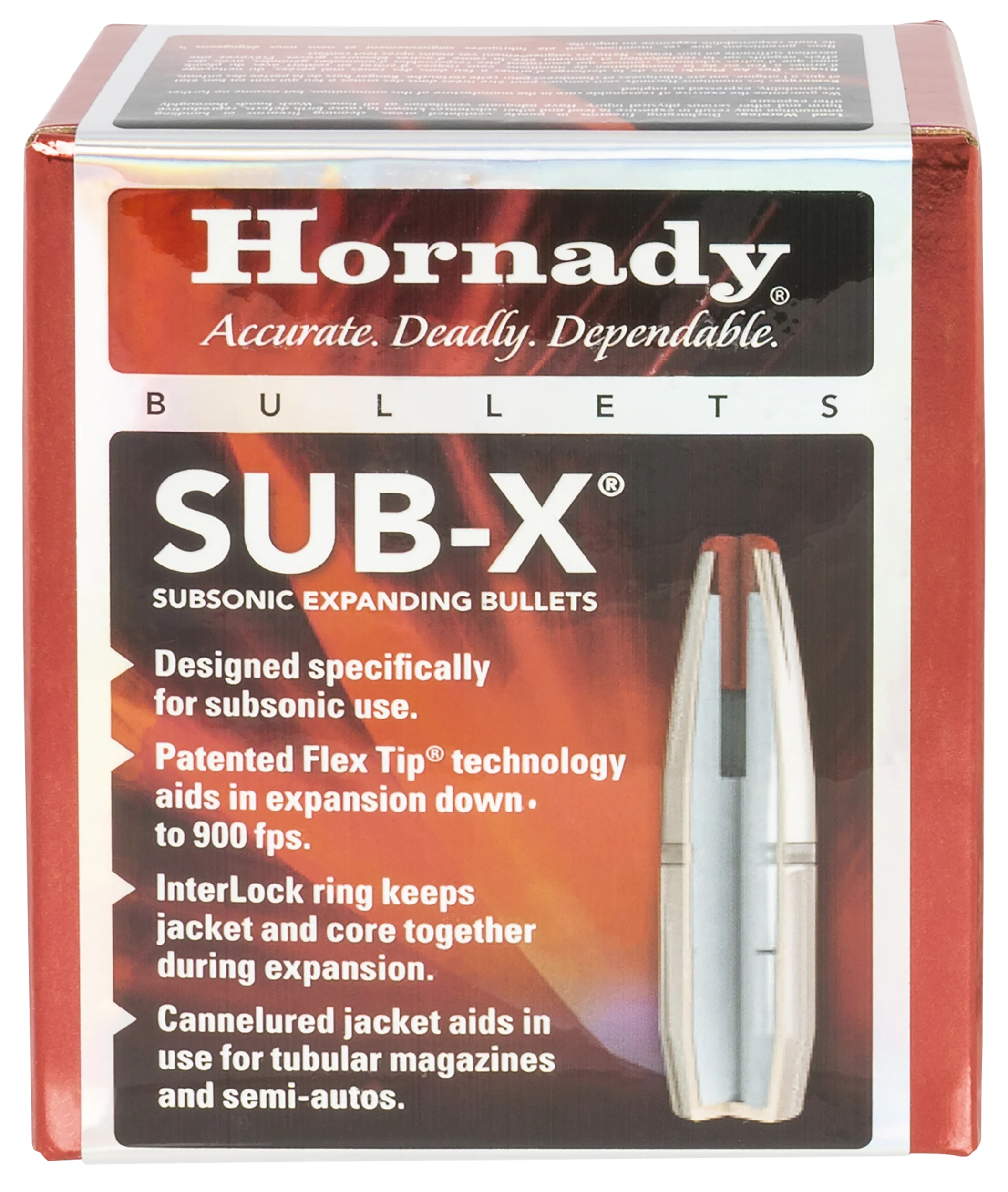 Hornady Sub-X Subsonic Expanding .30 Caliber (.308) 175gr Reloading Bullets 100/Box 30718