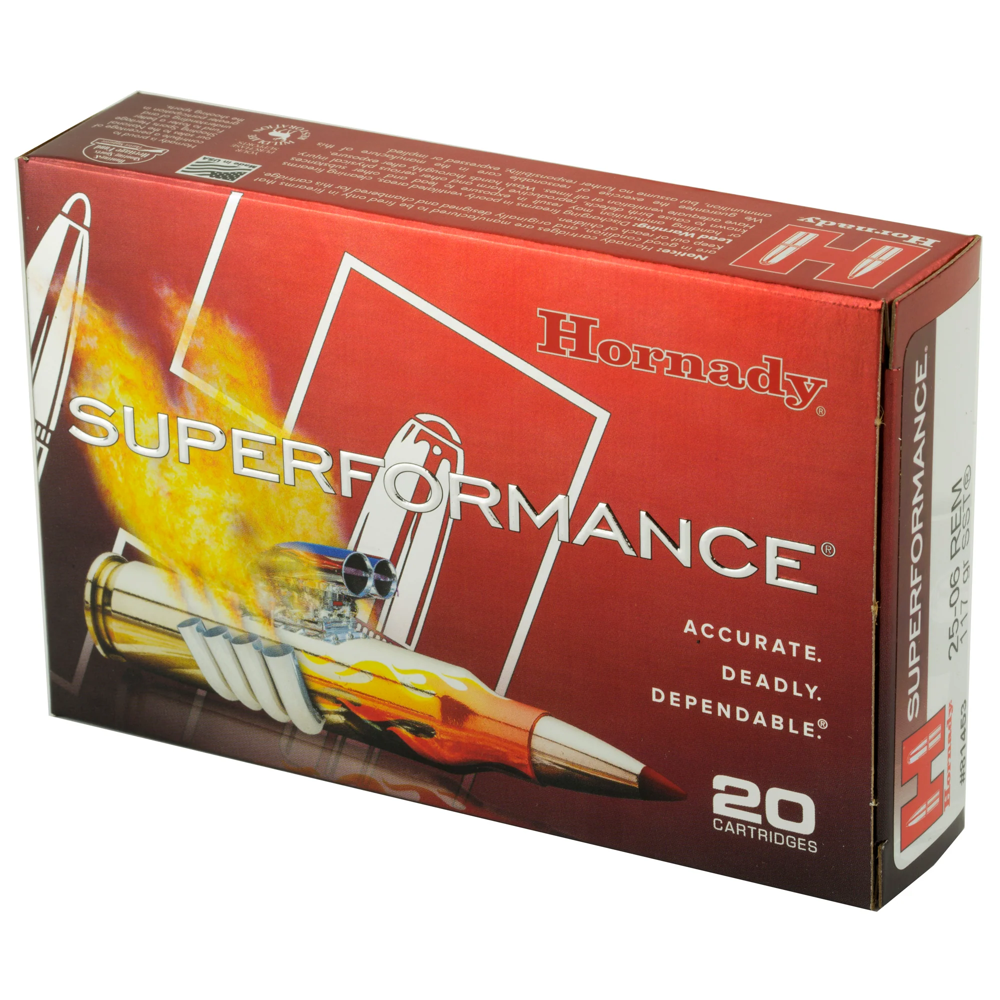 Hornady Superformance .25-06 Remington 117gr SST Hunting Ammo 20-Round Box 81453 - Image 3